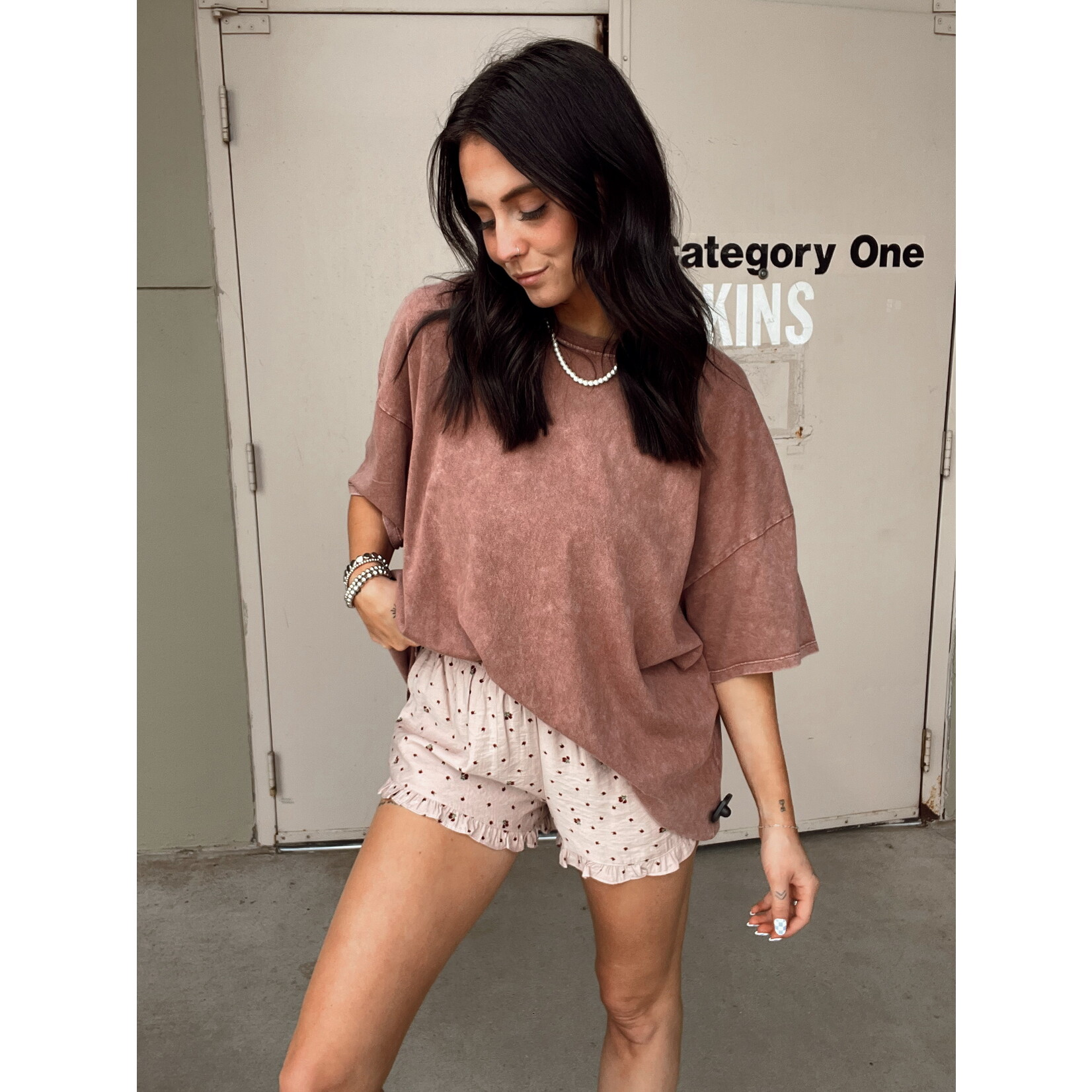 Floral Ruffle Micro Shorts