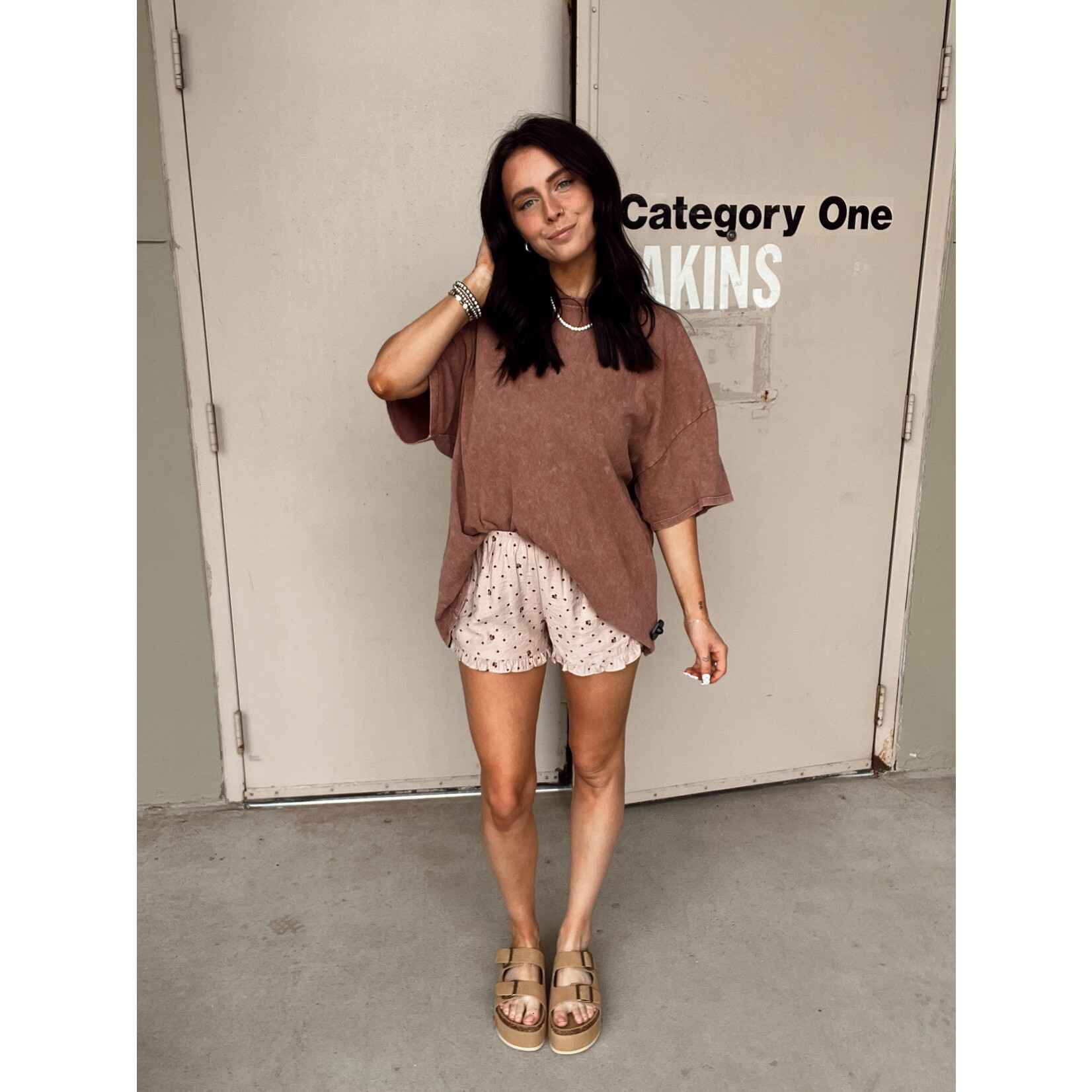Floral Ruffle Micro Shorts