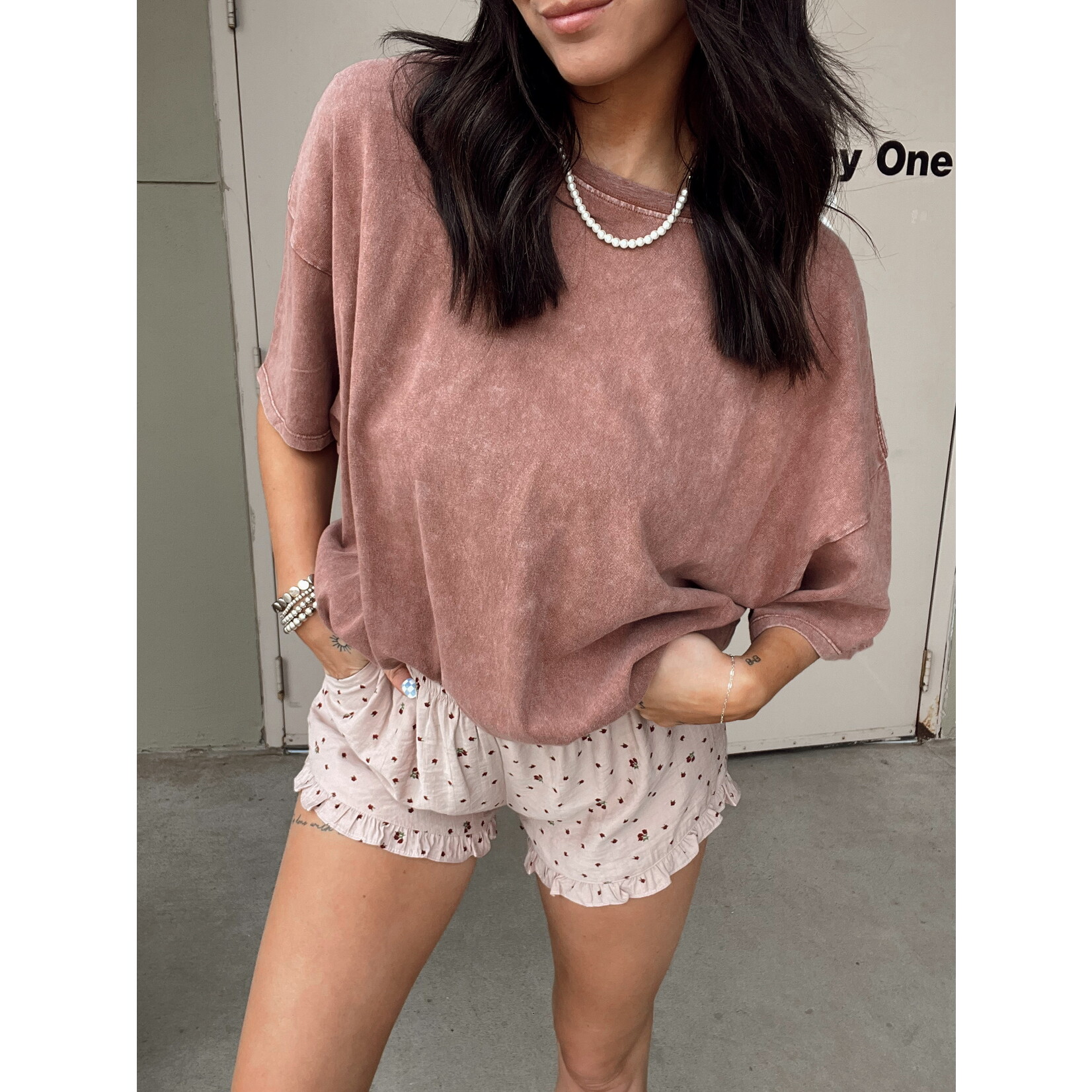 Floral Ruffle Micro Shorts