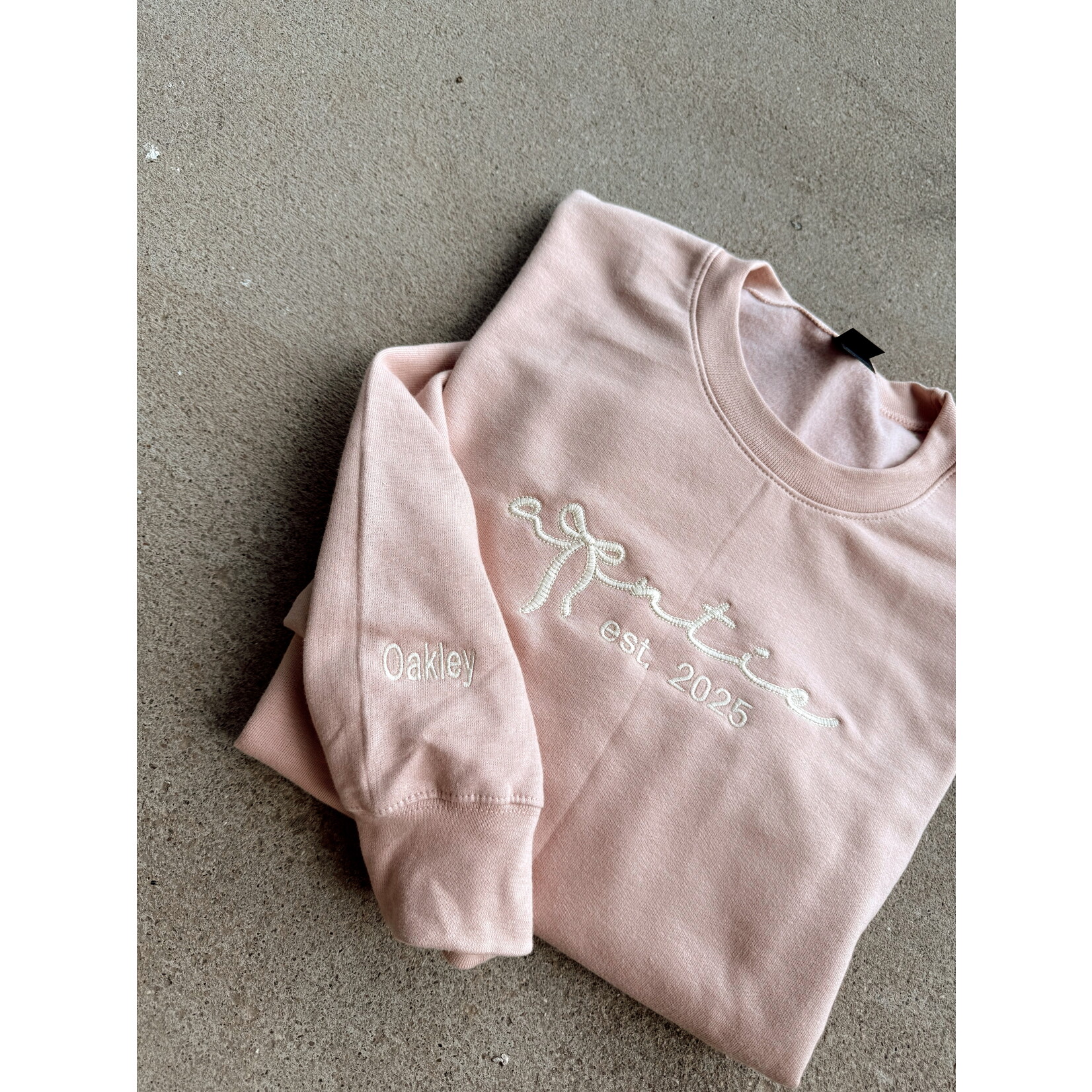 Gildan Auntie Bow Est. Custom Embroidered Crew