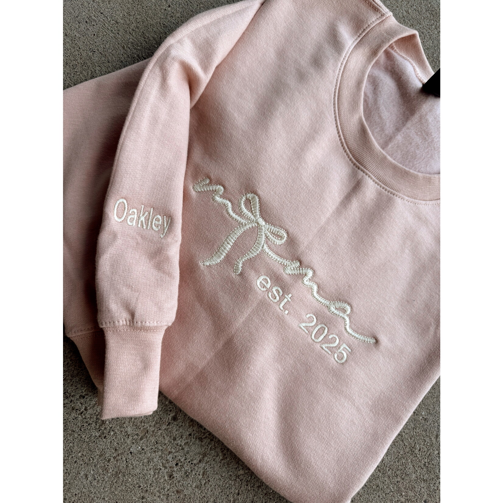 Gildan Mama Bow Est. Custom Embroidered Crew