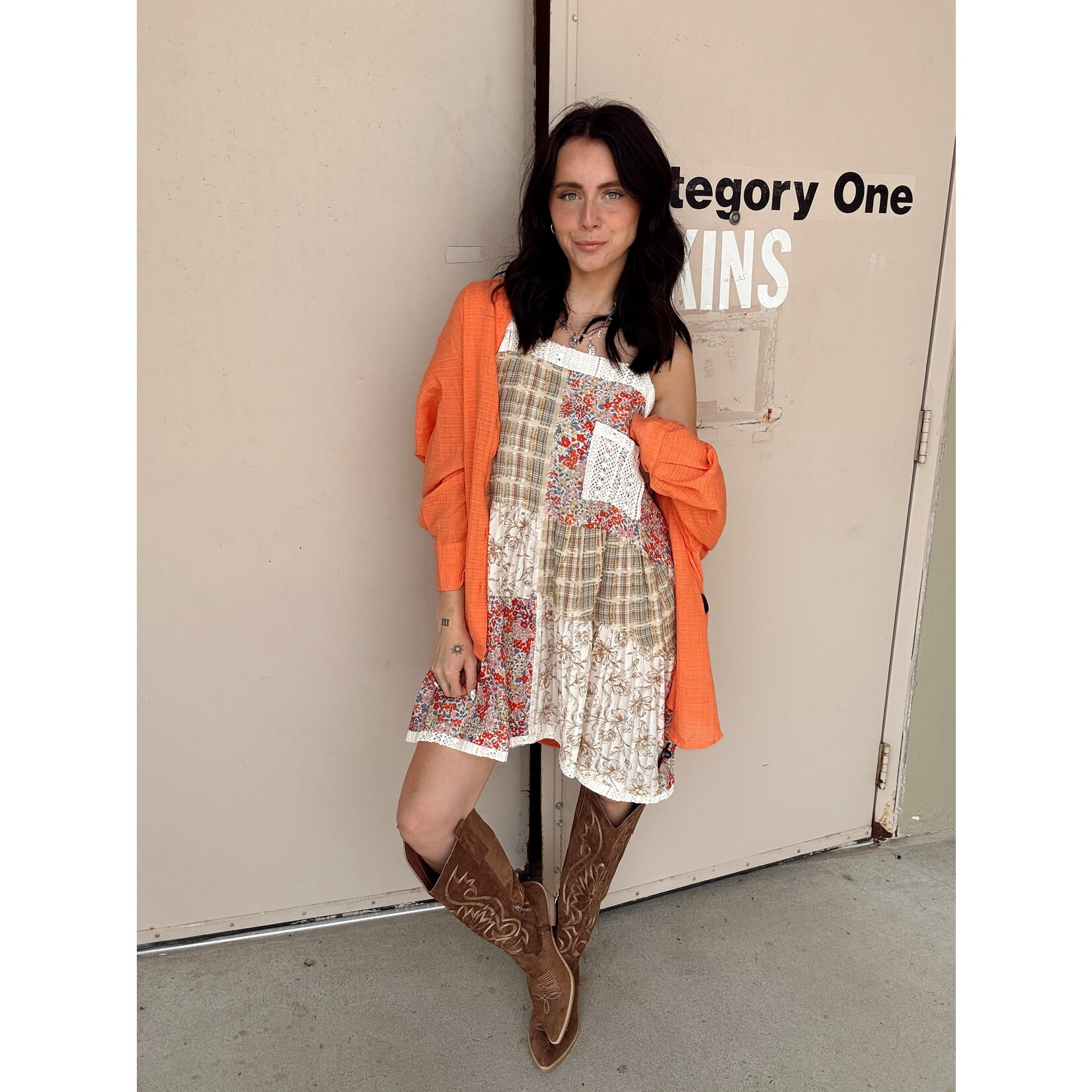 Colorful Patch Flowy Dress