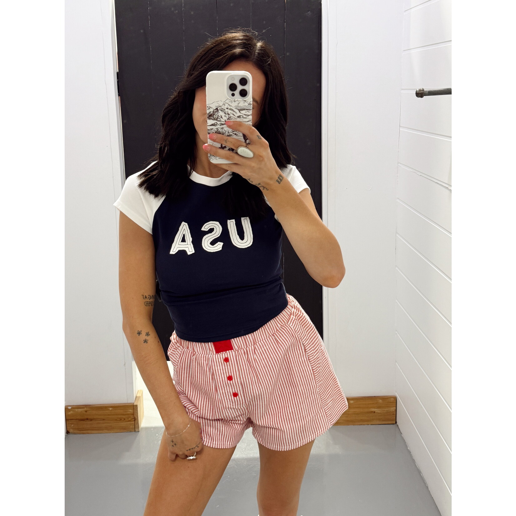 Cap Sleeve USA Baby Tee