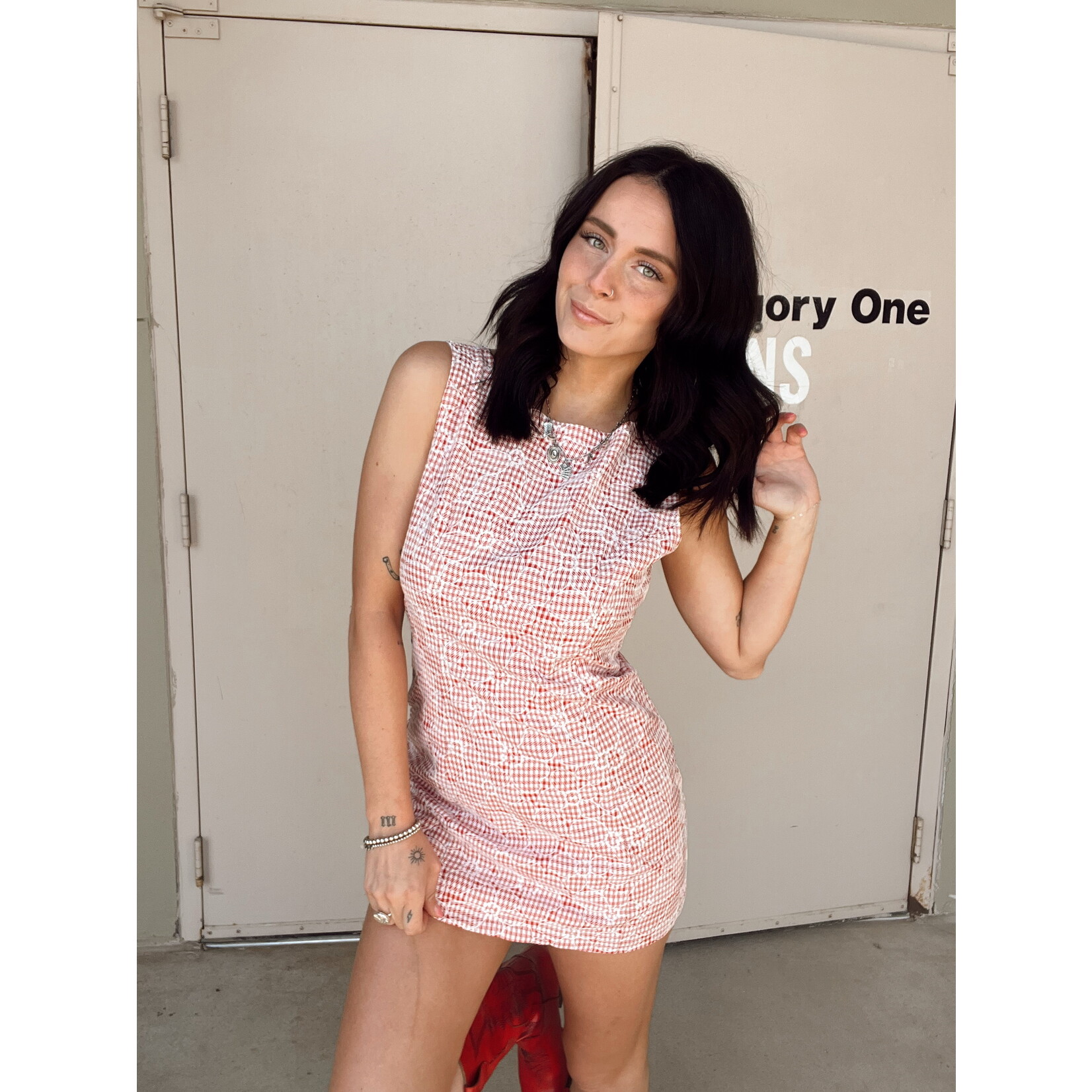 Sleeveless Mini Dress with Low Back