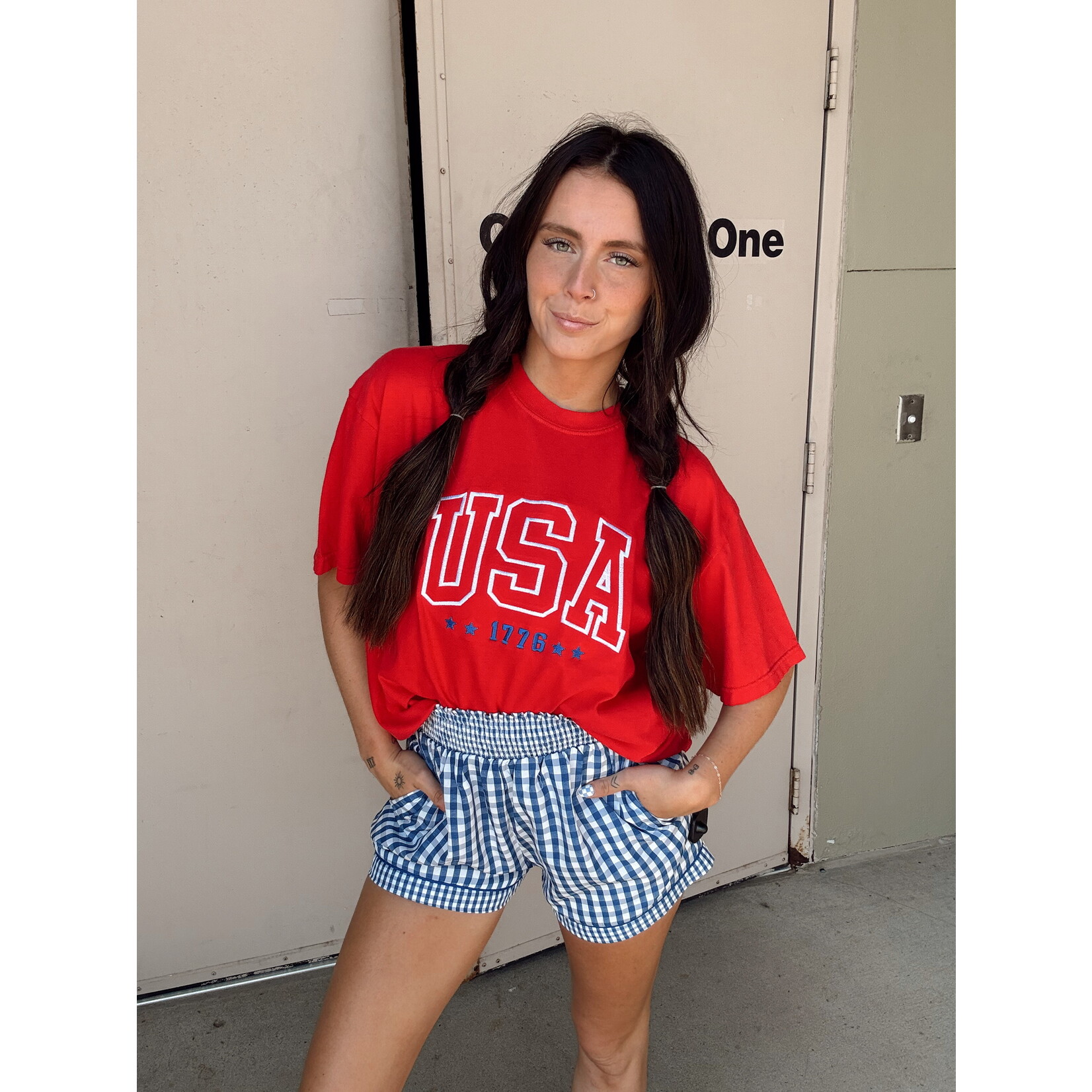 comfort colors USA 1776 Embroidered Tee