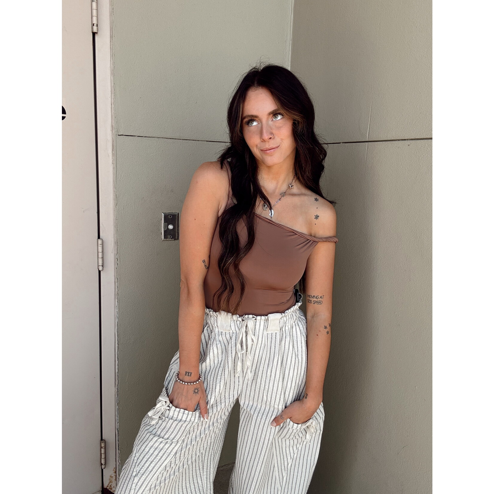 ee:some Striped Drawstring Side Pocket Jogger