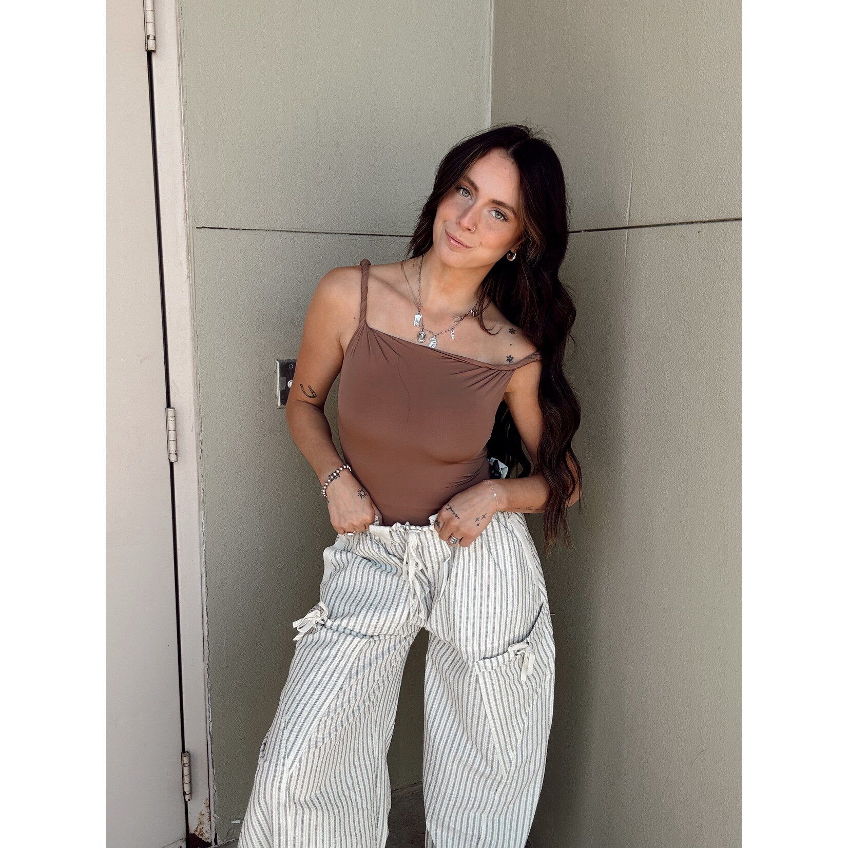 ee:some Striped Drawstring Side Pocket Jogger