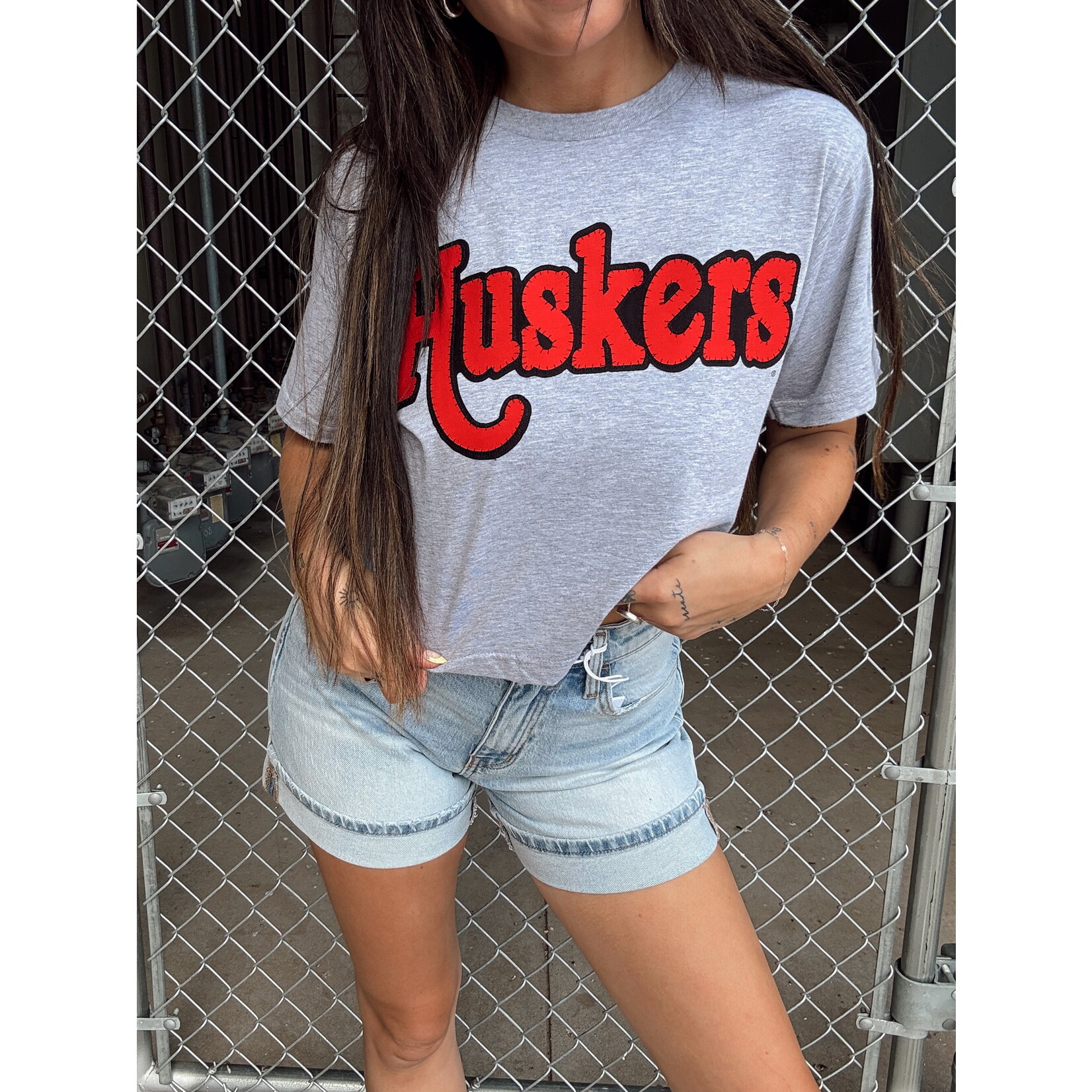 Huskers Sewn Cropped Tee