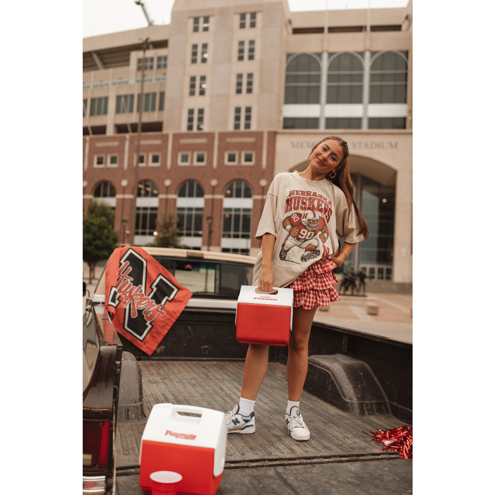 lane seven Nebraska Huskers Big Football Player Tee