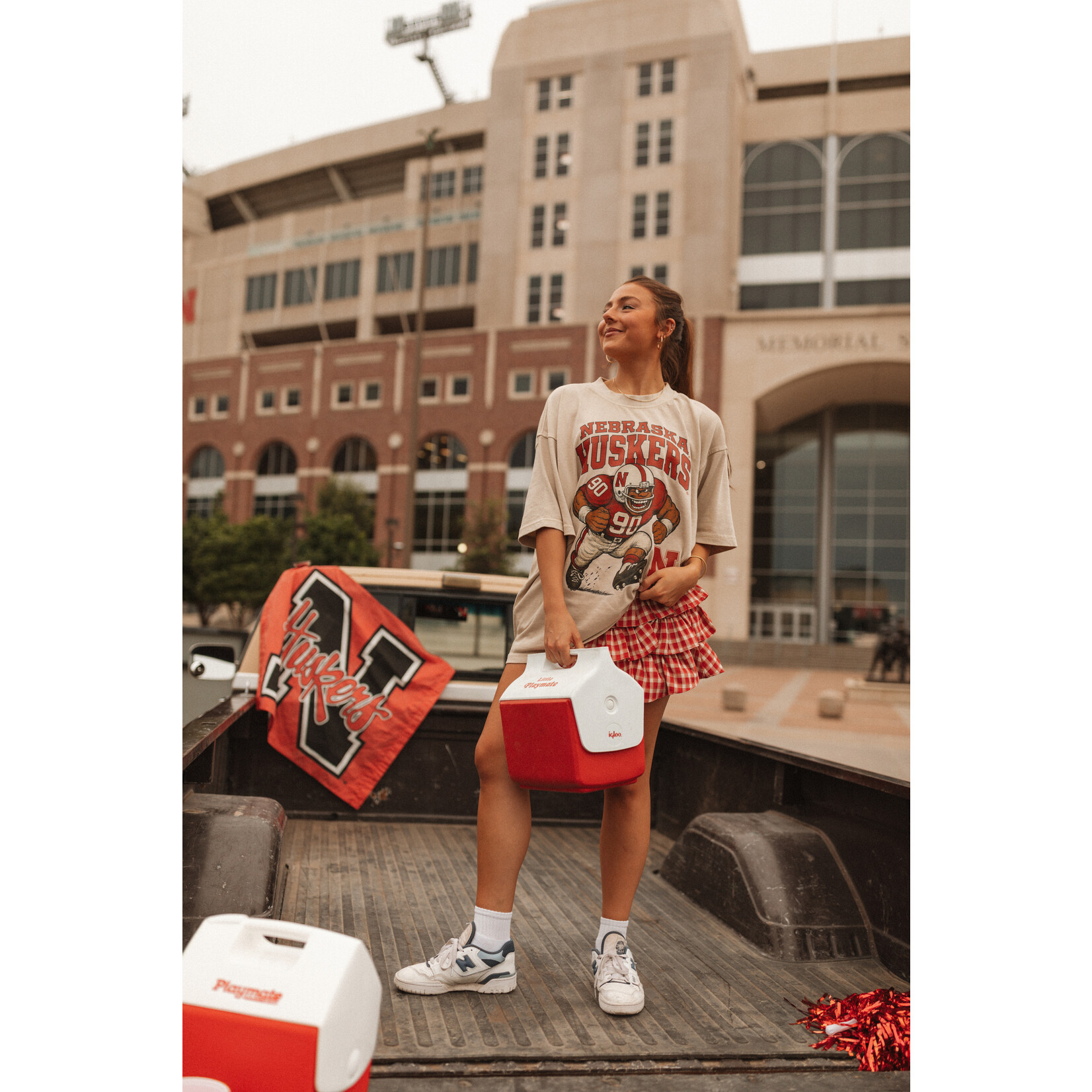 lane seven Nebraska Huskers Big Football Player Tee