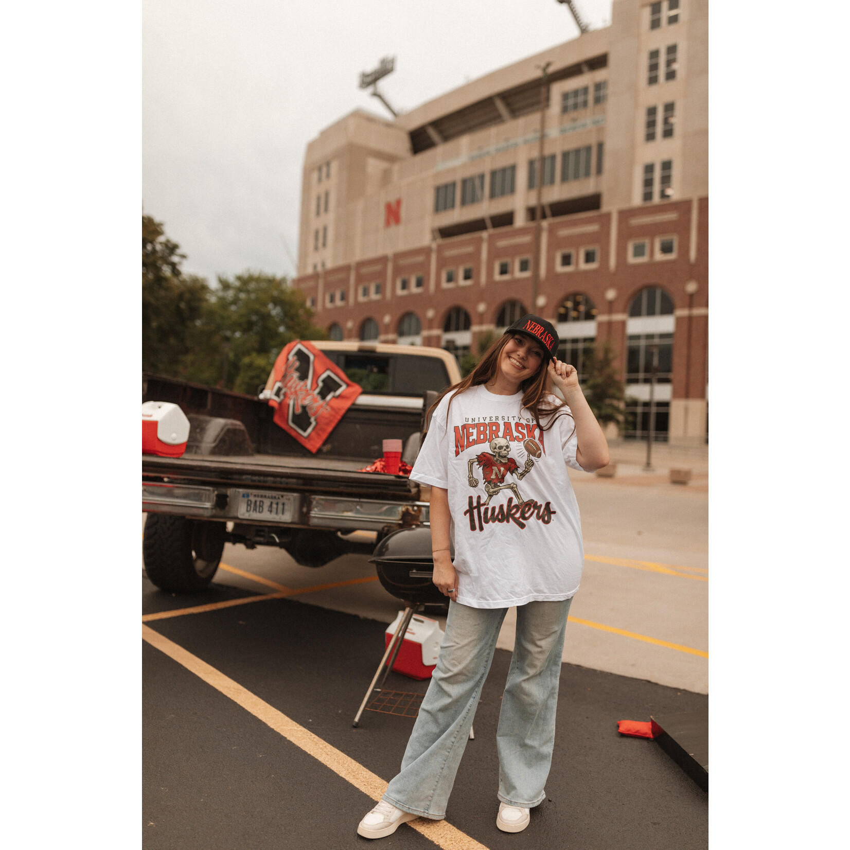 comfort colors Nebraska Skeleton Running Huskers