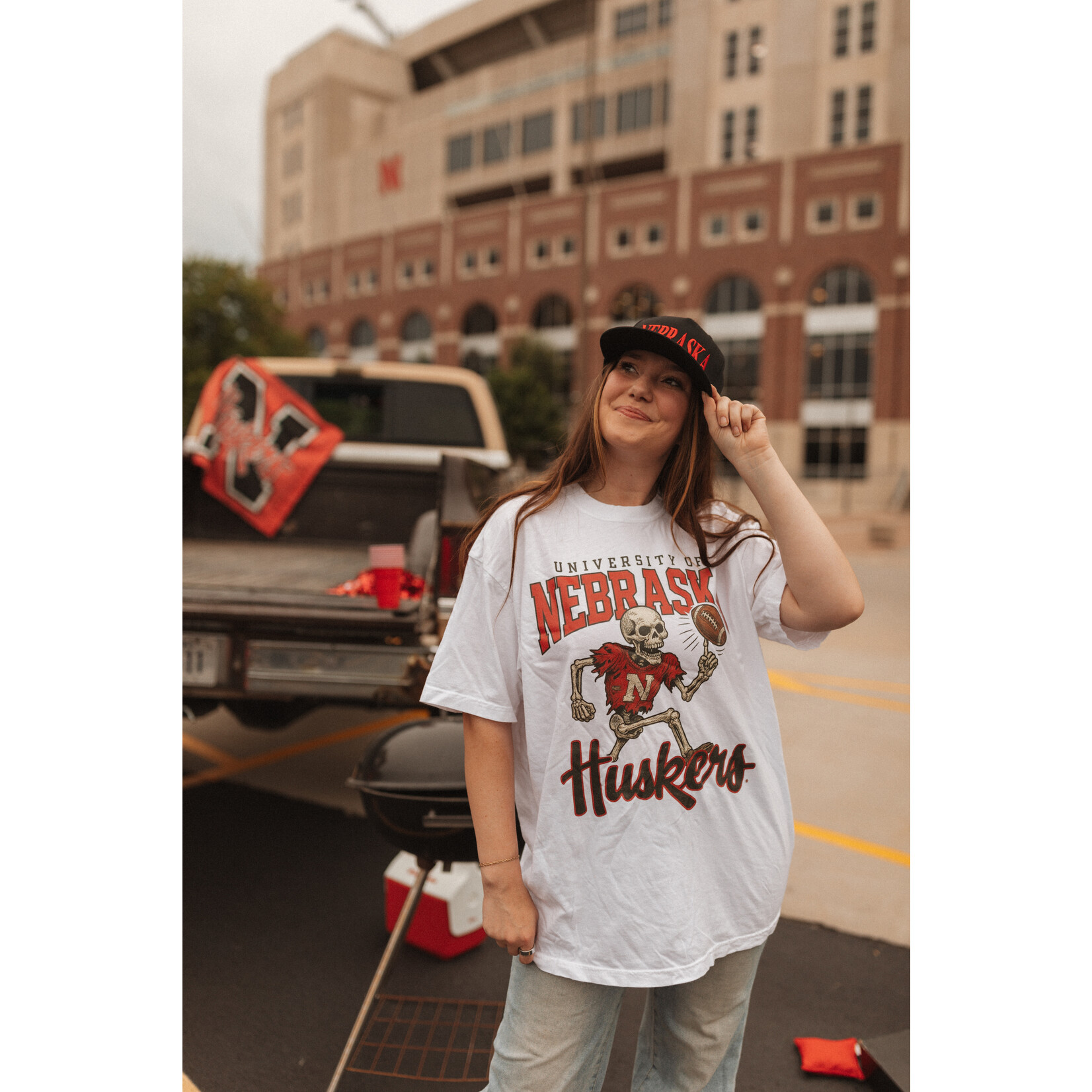 comfort colors Nebraska Skeleton Running Huskers