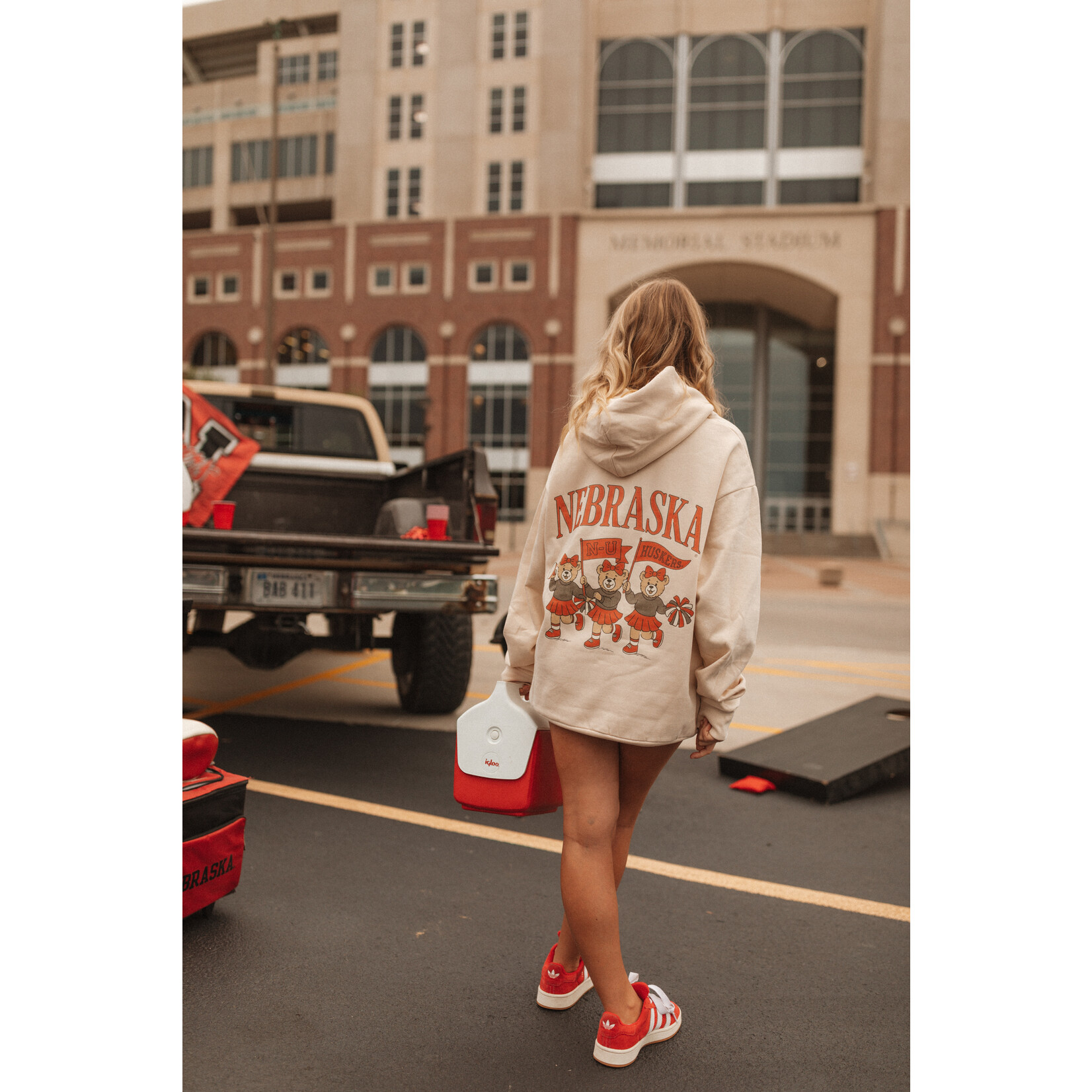 lane seven Nebraska Cheerleading Bears Hoodie