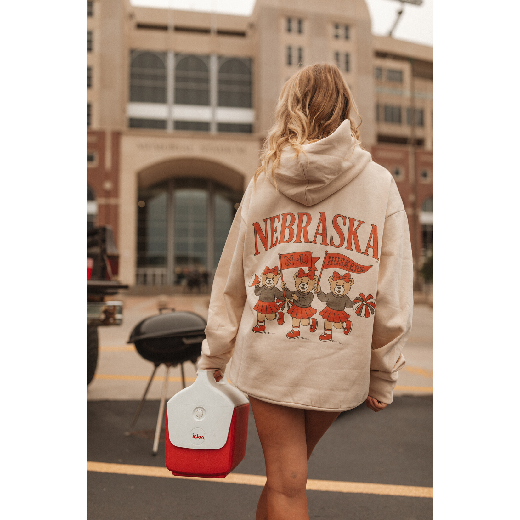 lane seven Nebraska Cheerleading Bears Hoodie