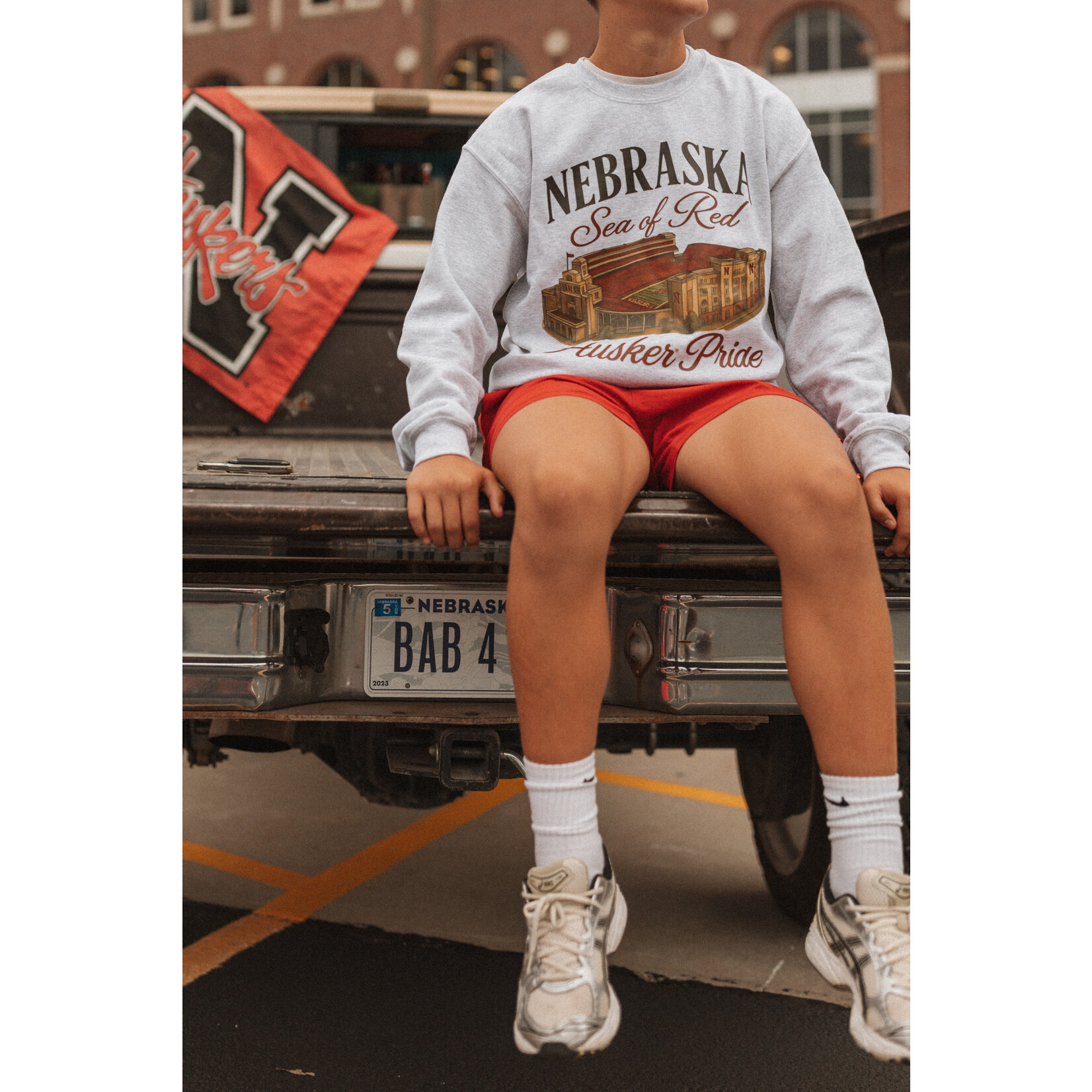 Gildan Nebraska Sea of Red Crew