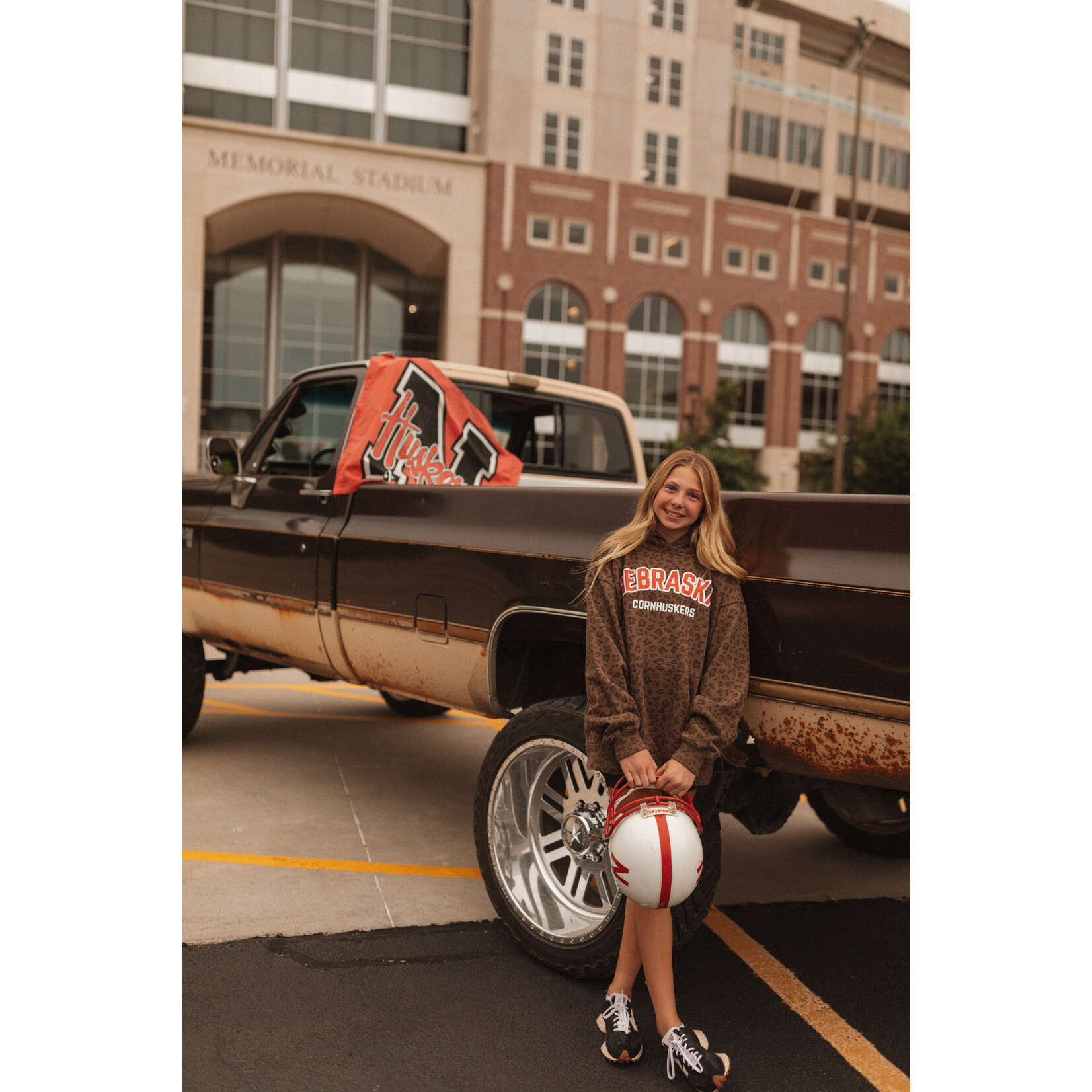 Cotton Collective Nebraska Cornhuskers Leopard Hoodie