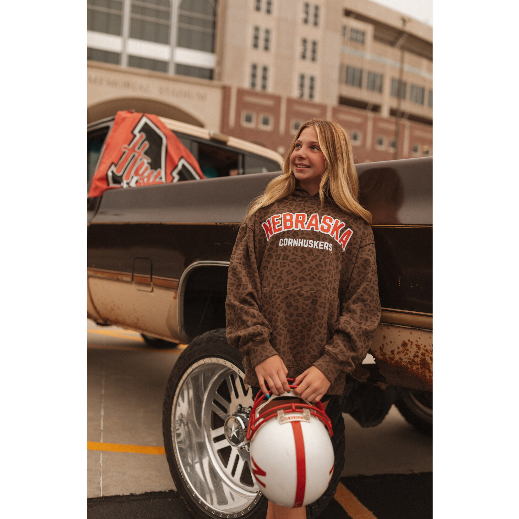 Cotton Collective Nebraska Cornhuskers Leopard Hoodie