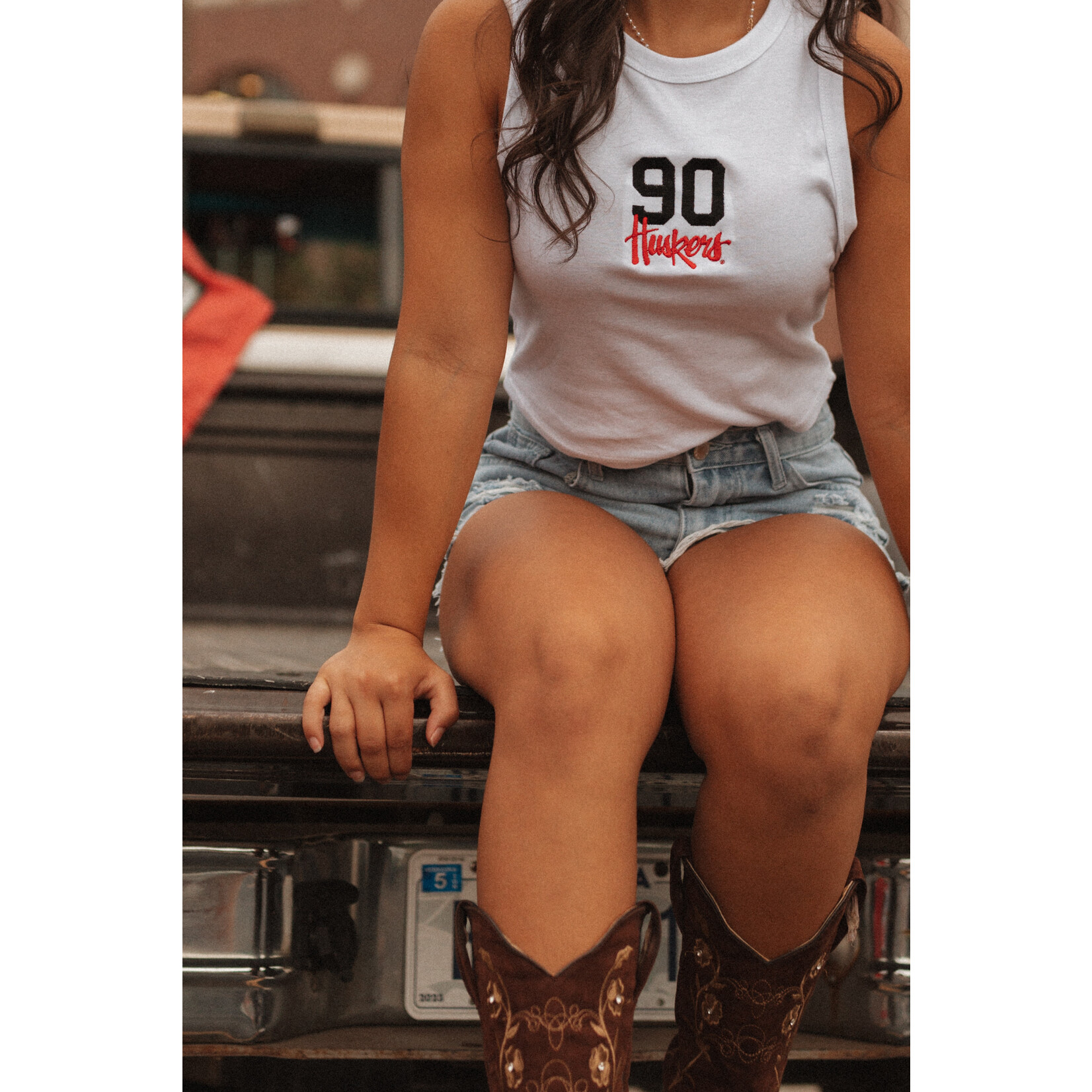 Bella+Canvas 90 Huskers Embroidered Tank