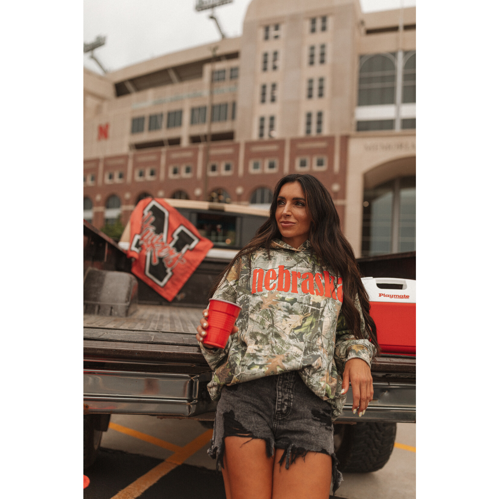 Camo Nebraska Puff Hoodie