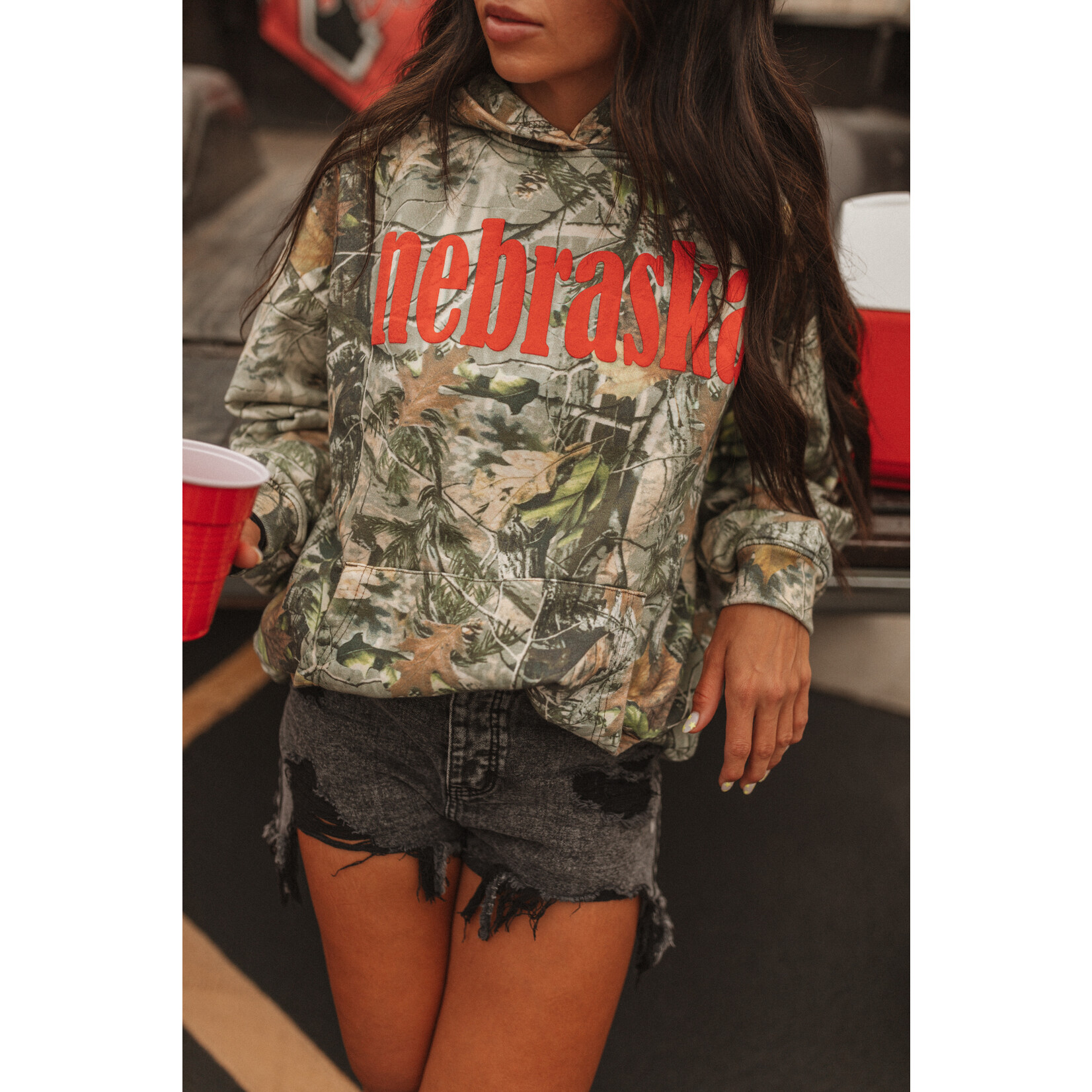 Camo Nebraska Puff Hoodie
