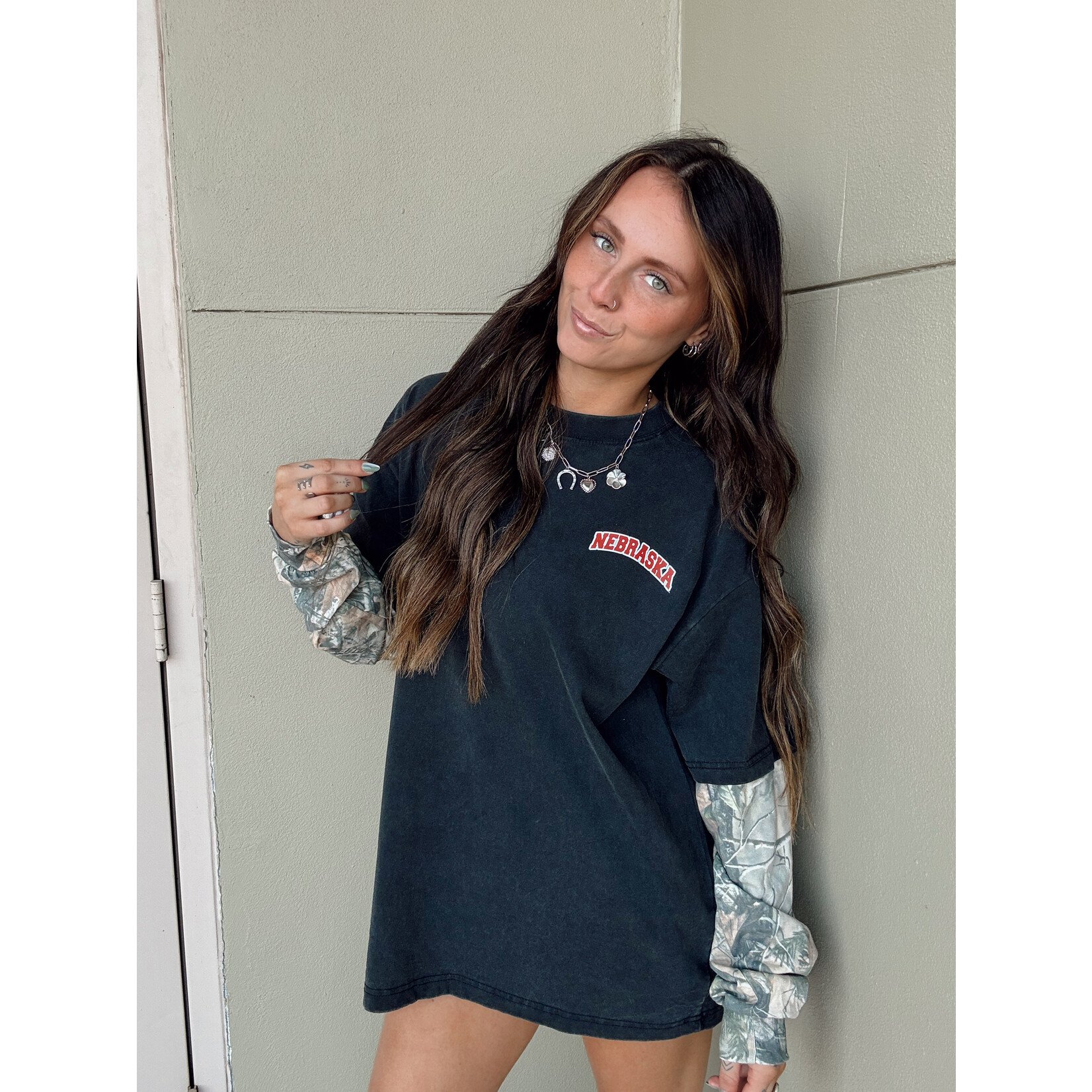 Cotton Collective Nebraska Football Field Long Sleeve