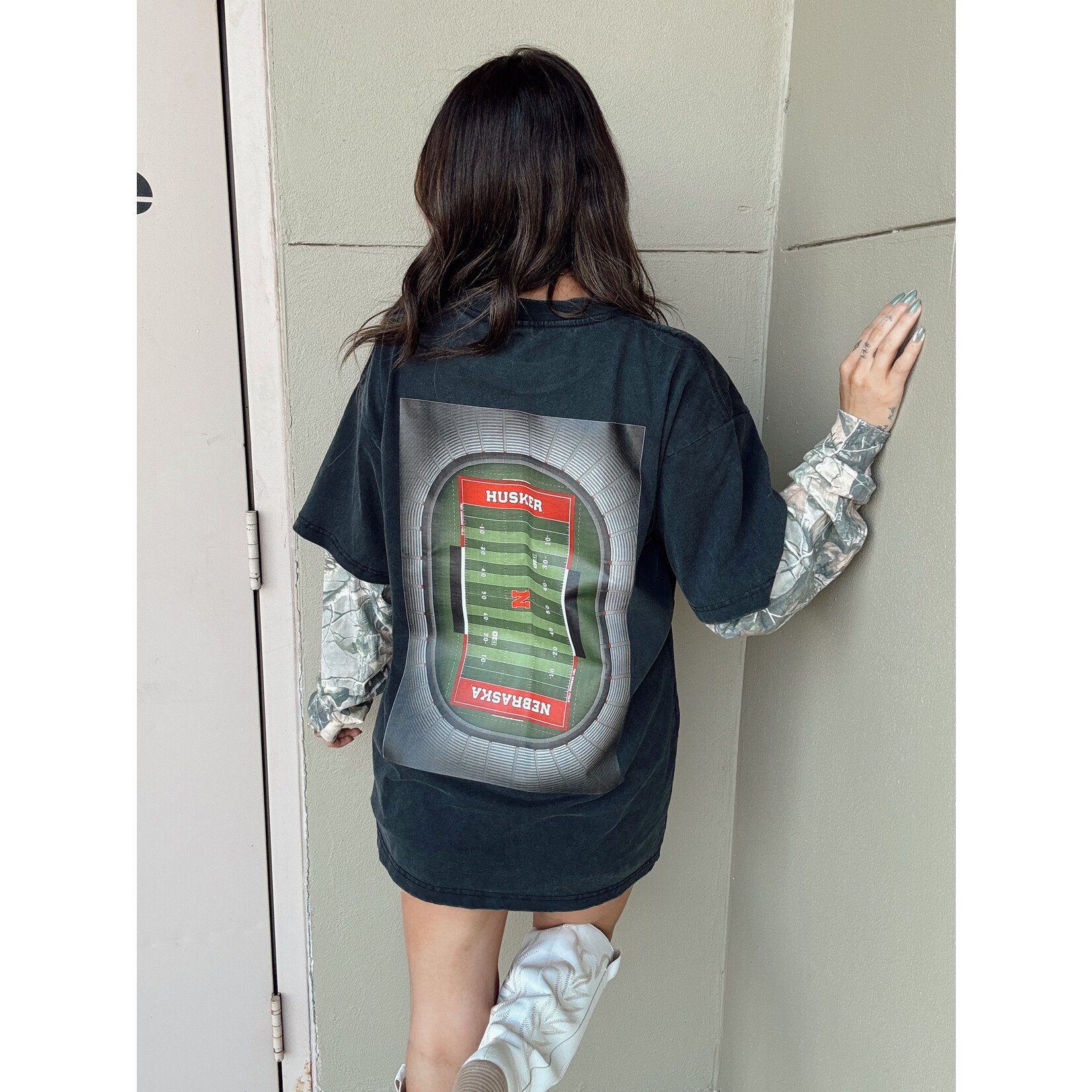 Cotton Collective Nebraska Football Field Long Sleeve