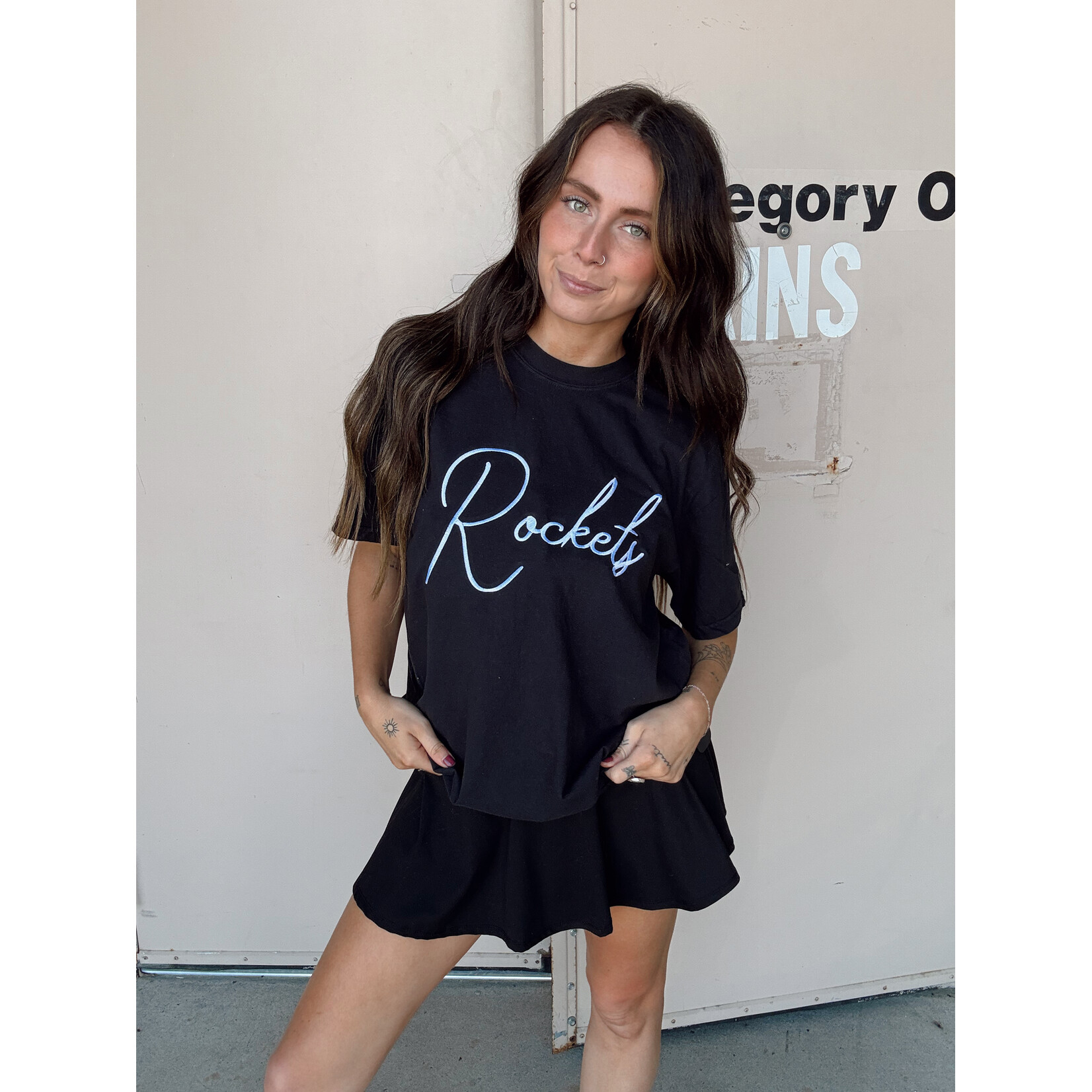 Rockets Cursive Embroidered Tee
