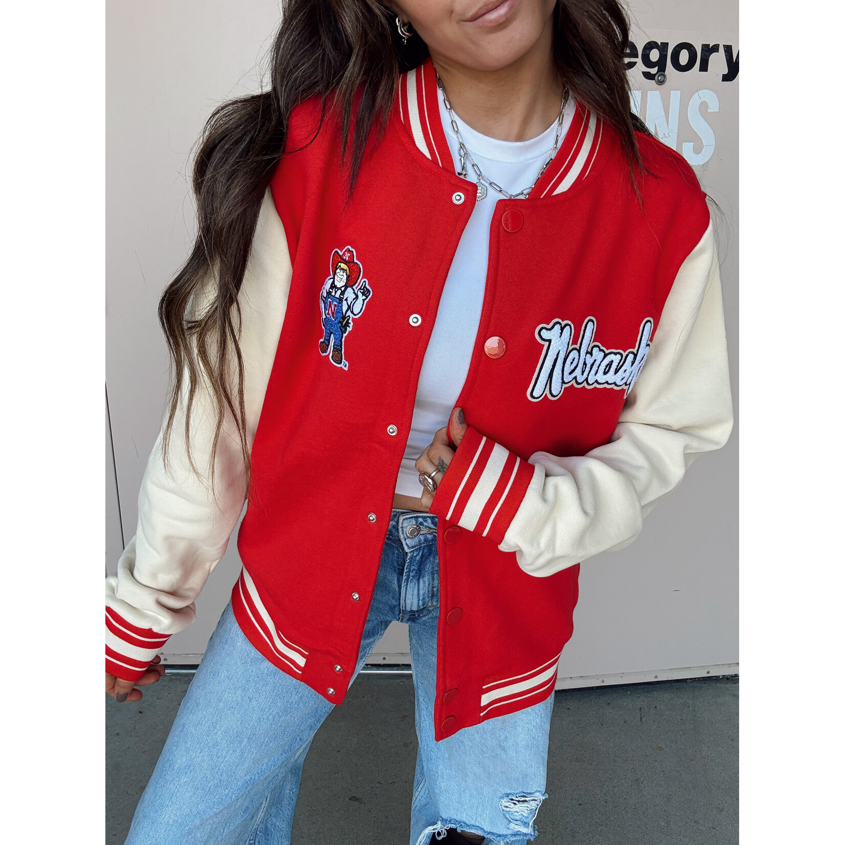 MADE Nebraska Herbie Patch Letterman Jacket
