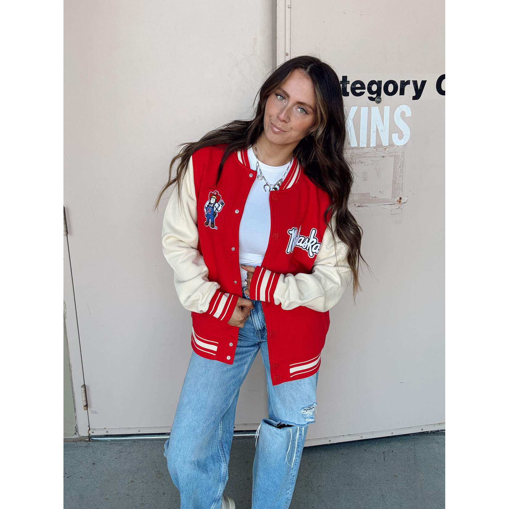 MADE Nebraska Herbie Patch Letterman Jacket