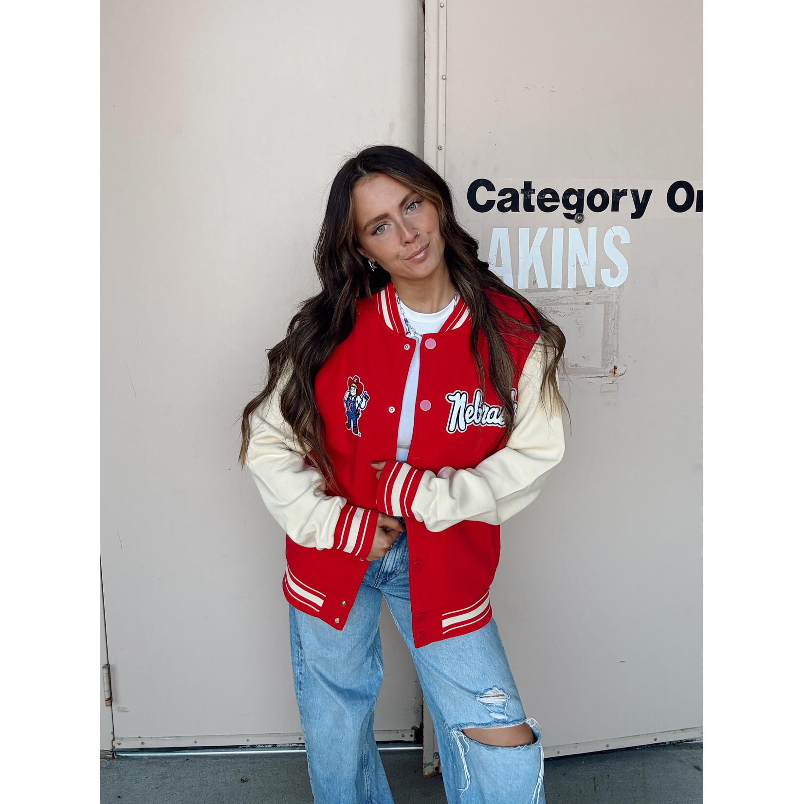 MADE Nebraska Herbie Patch Letterman Jacket