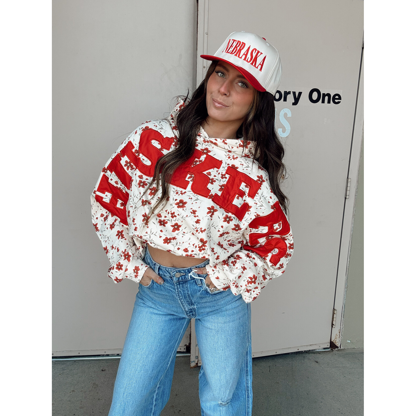 Floral Husker Spellout Hoodie