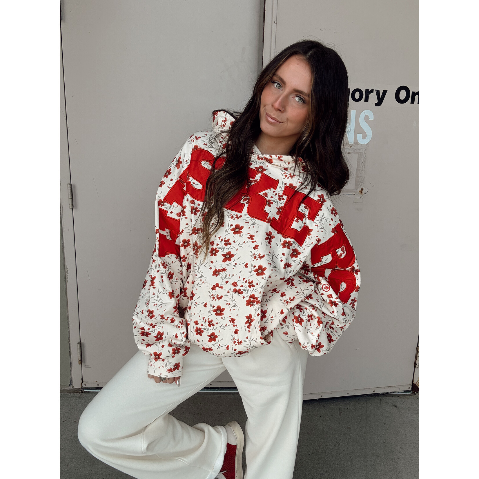 Floral Husker Spellout Hoodie