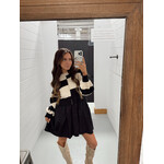 Mixed Media Striped Sweater Dress