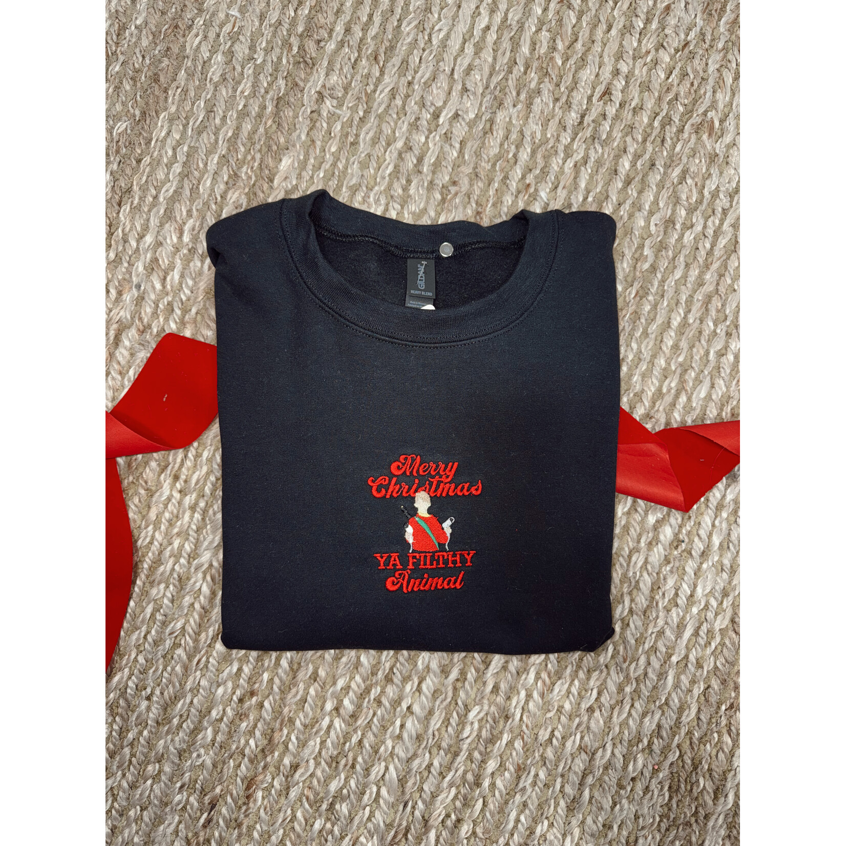 Merry Christmas Ya Filthy Animal Emb. Crew