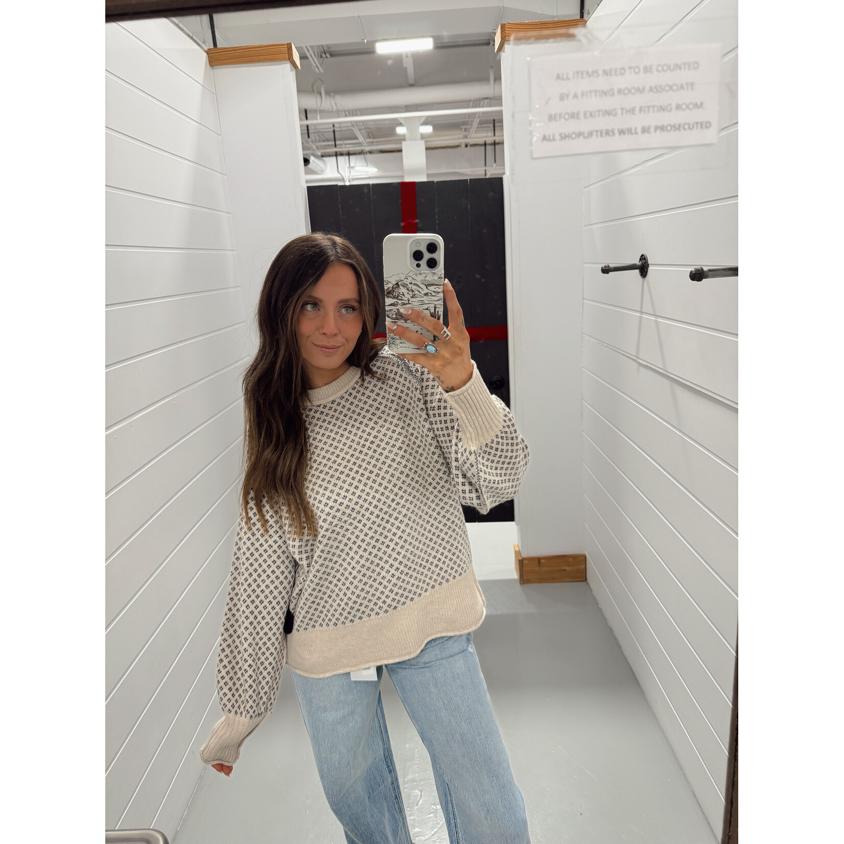 Geometric Diamond Pattern Sweater