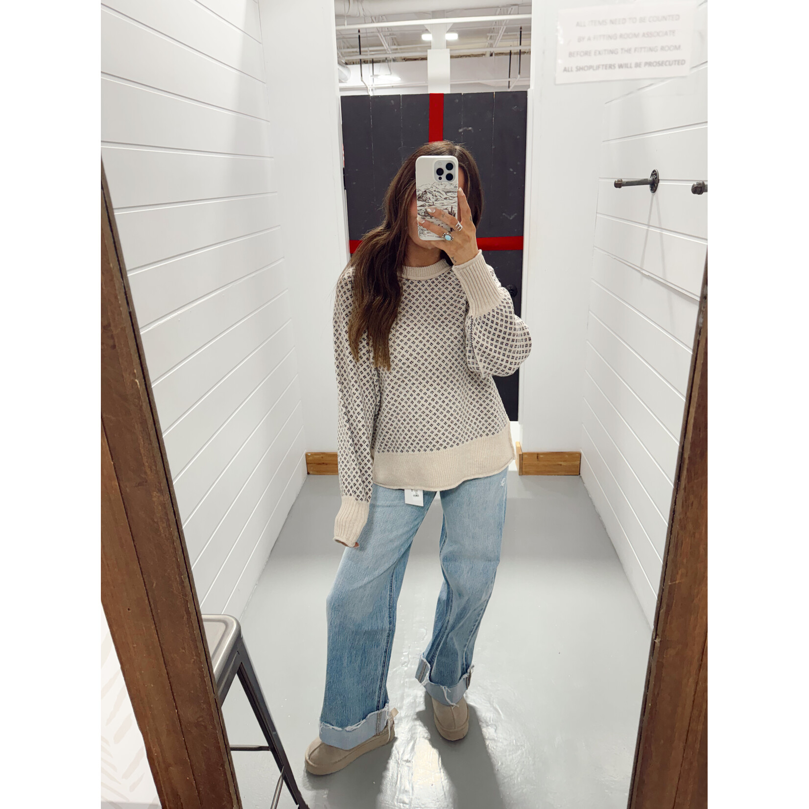 Geometric Diamond Pattern Sweater