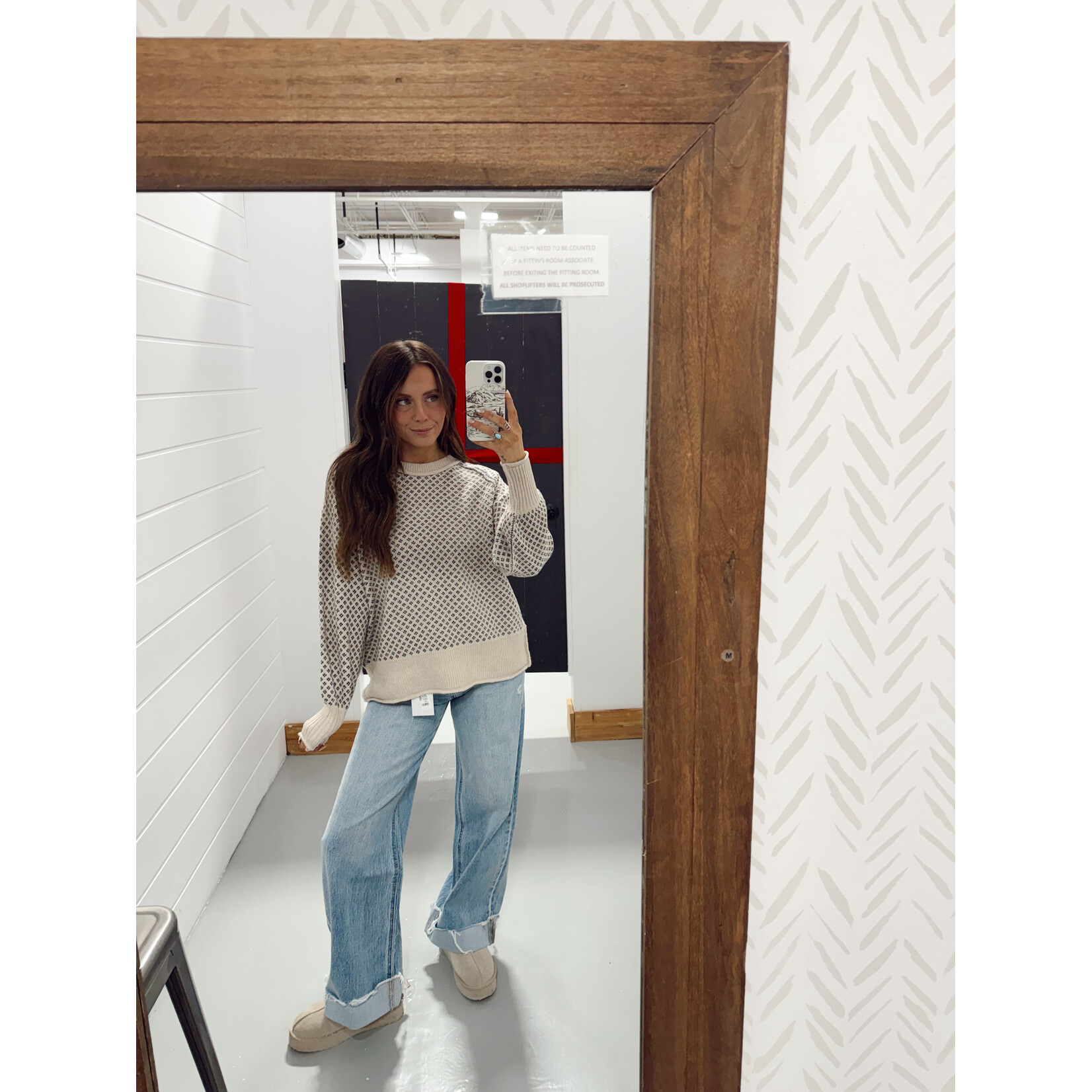 Geometric Diamond Pattern Sweater