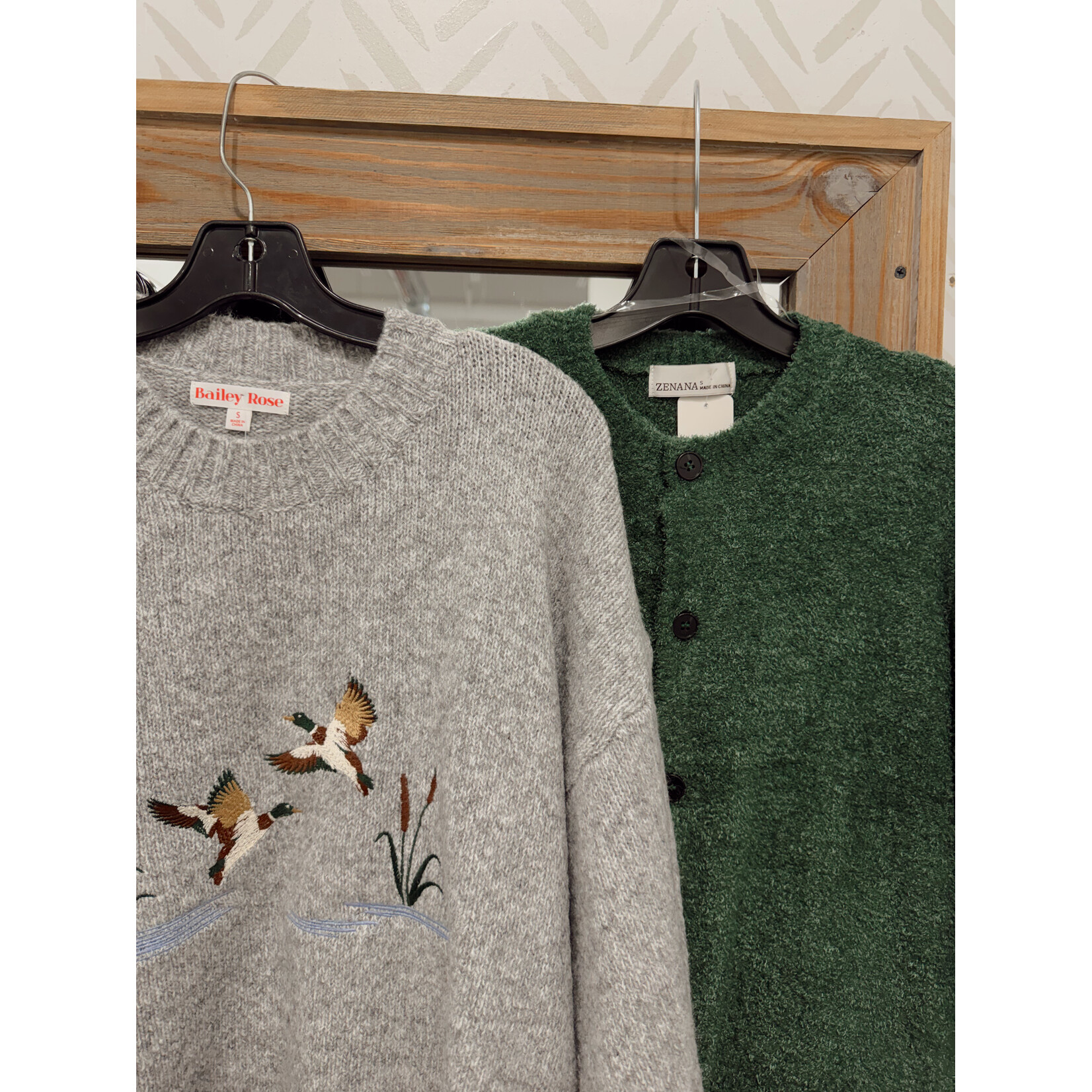 Embroidered Duck Knit Sweater