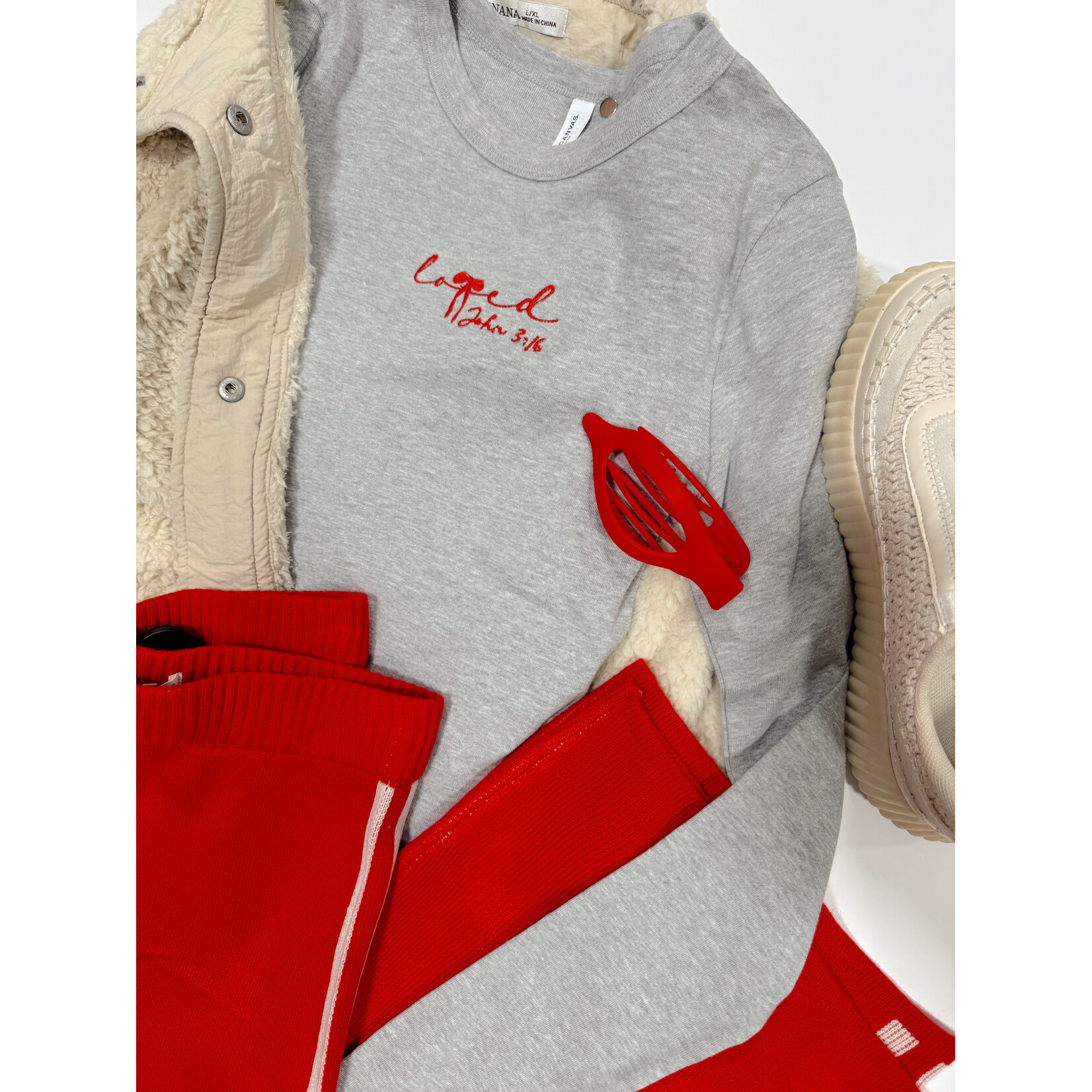 Bella+Canvas Loved Emb. Long Sleeve Top