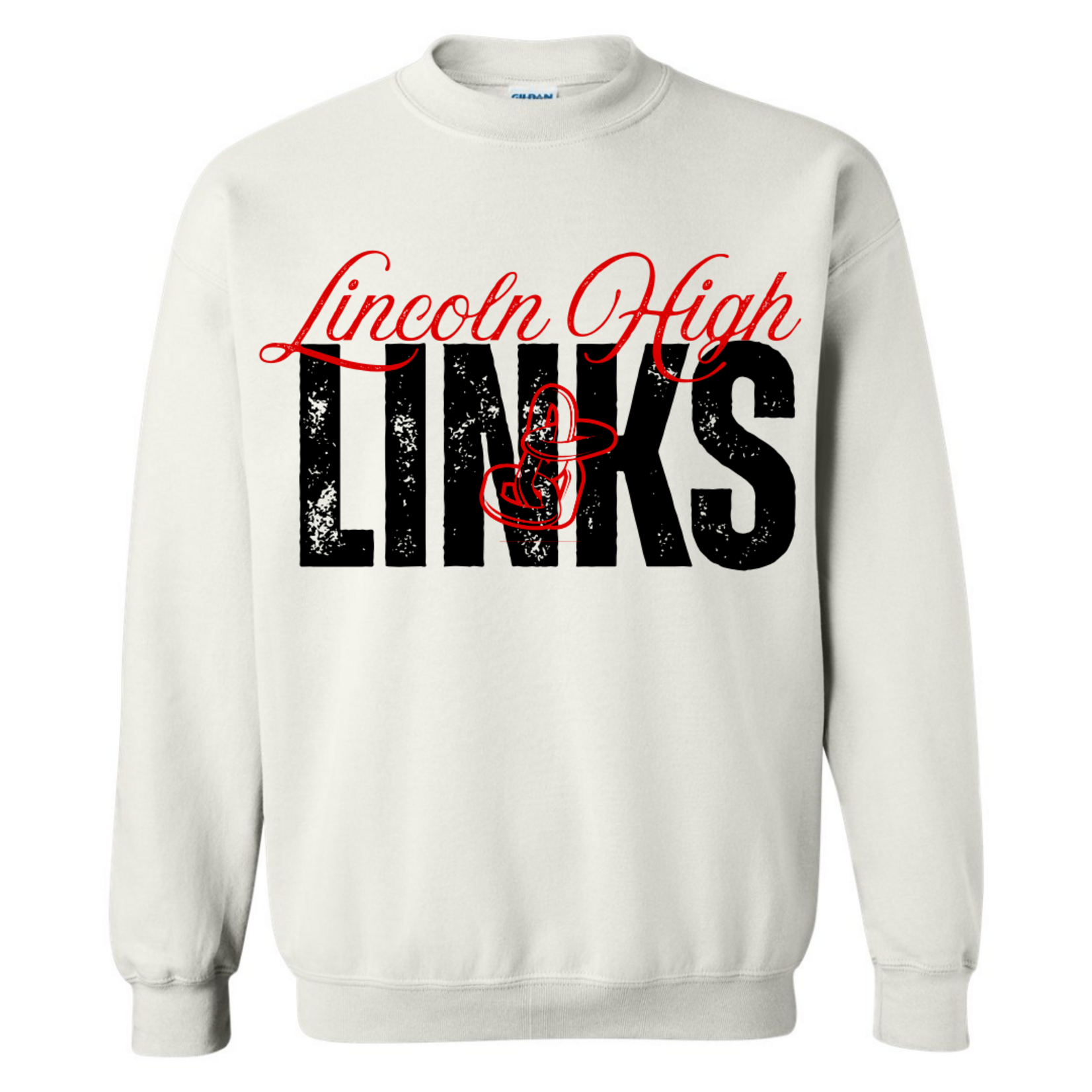 Gildan Lincoln High Links Contrast Crew