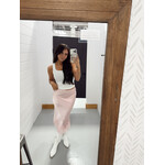 Lace Trim Bias Cut Midi Skirt