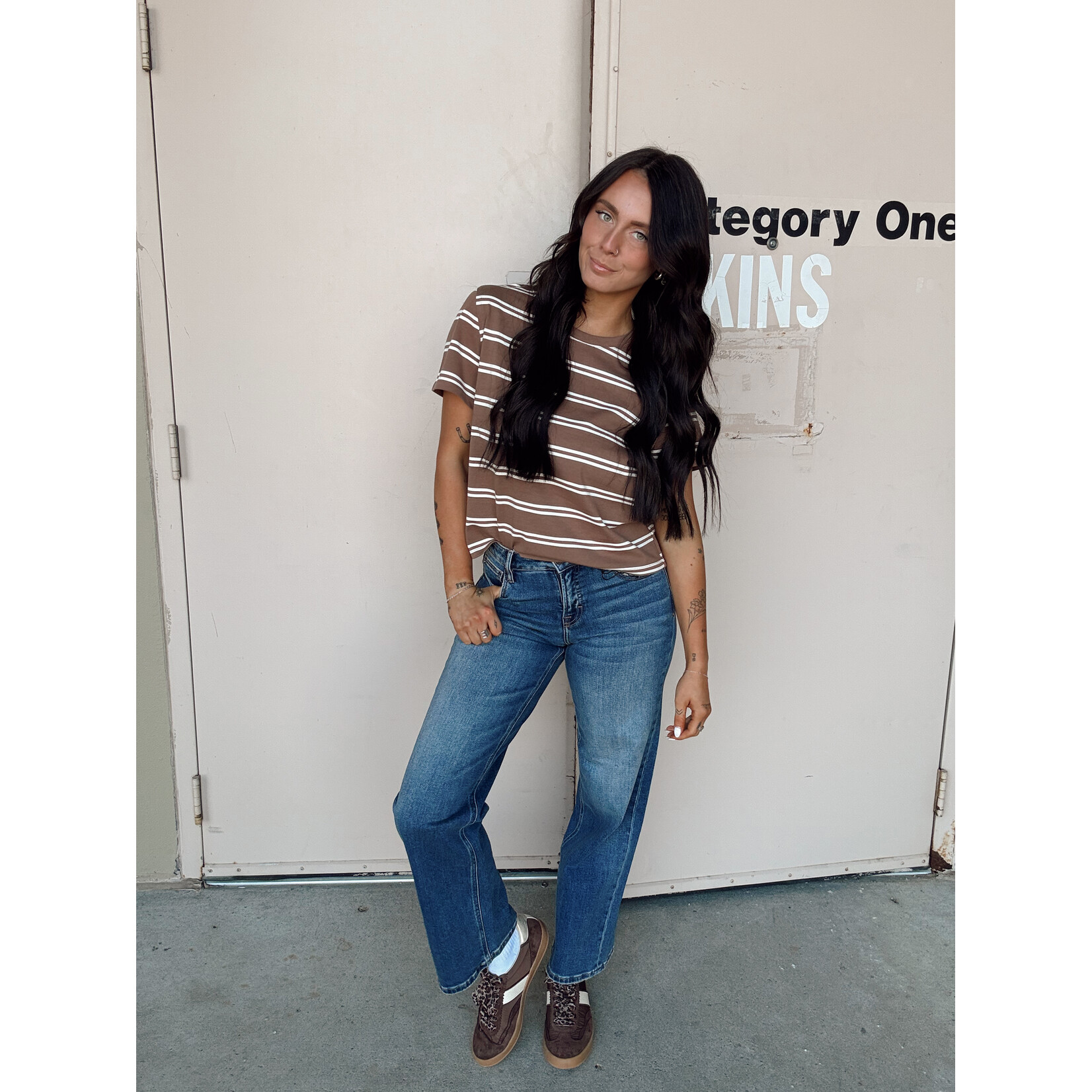 Aemi+Co Stripe Boxy Short Sleeve