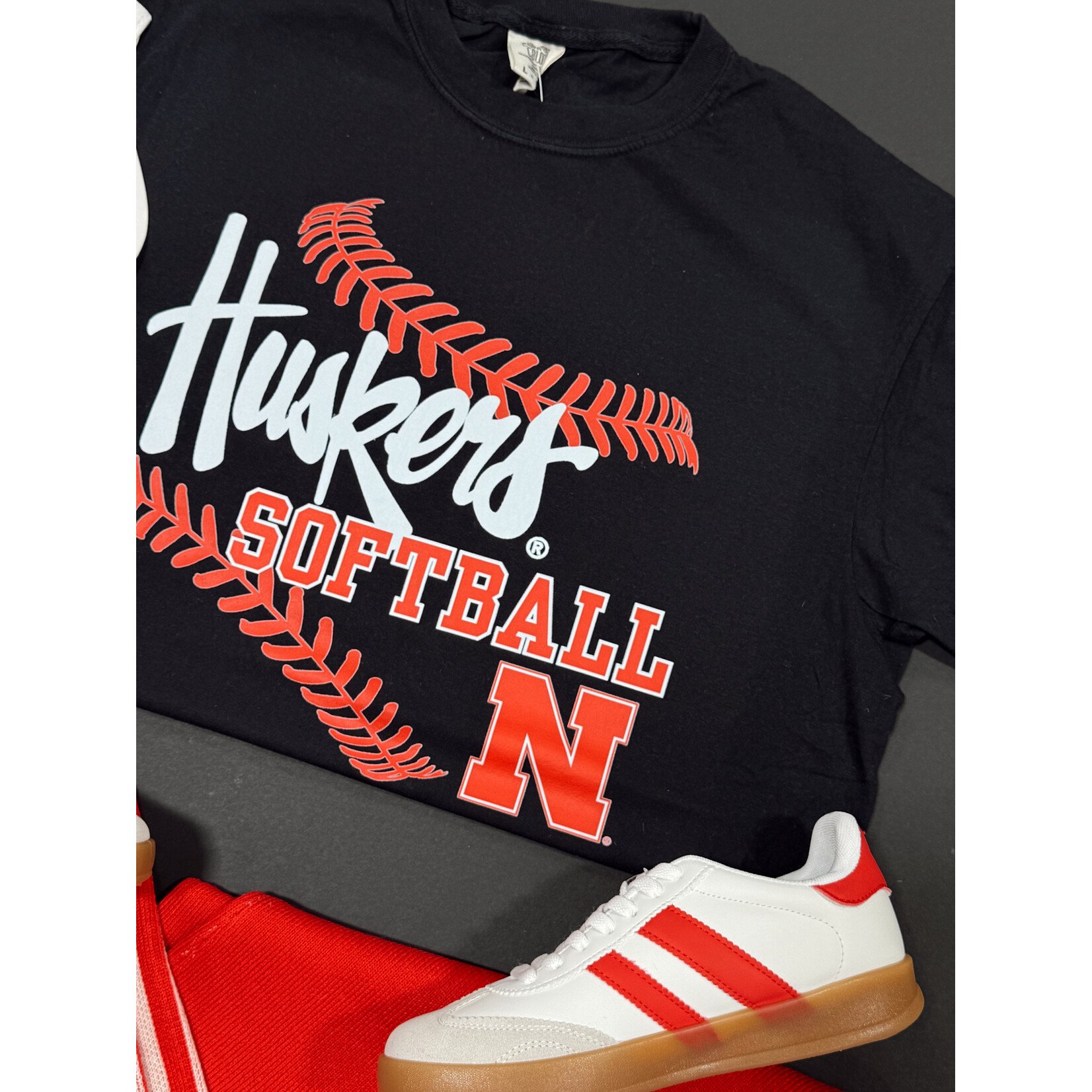 comfort colors Huskers Softball Tee
