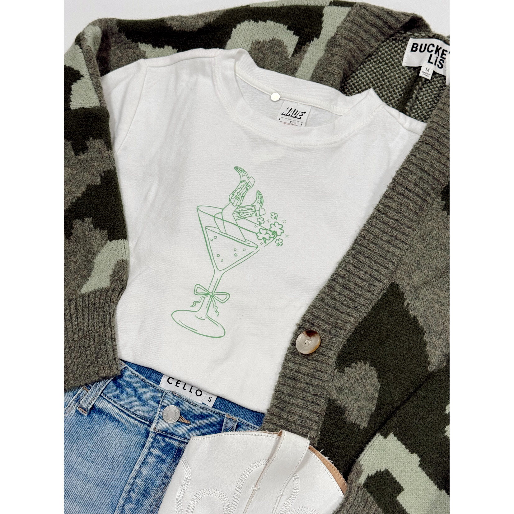 MADE St. Pats Martini Glass Baby Tee