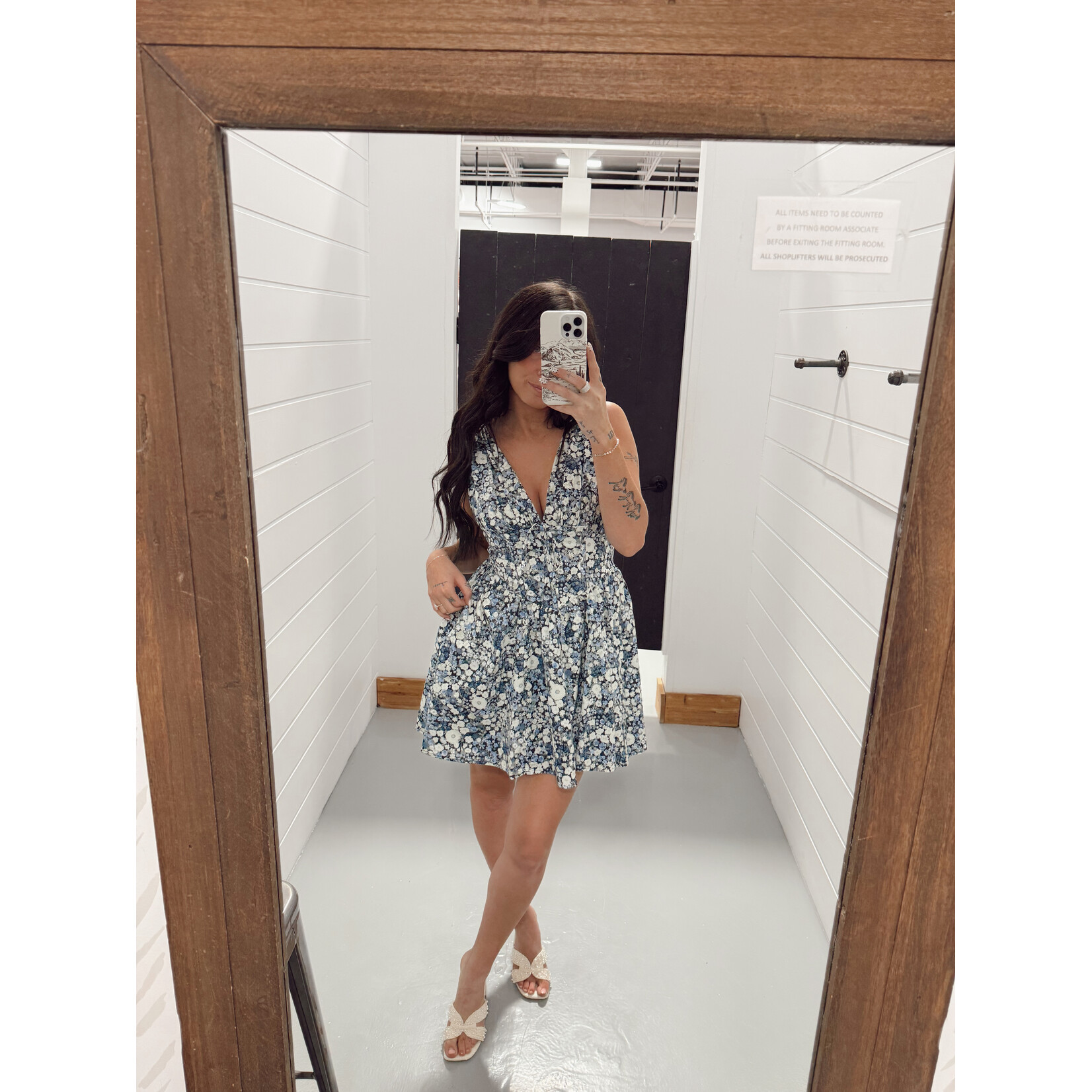 Field Daisies Plunging Corset Dress