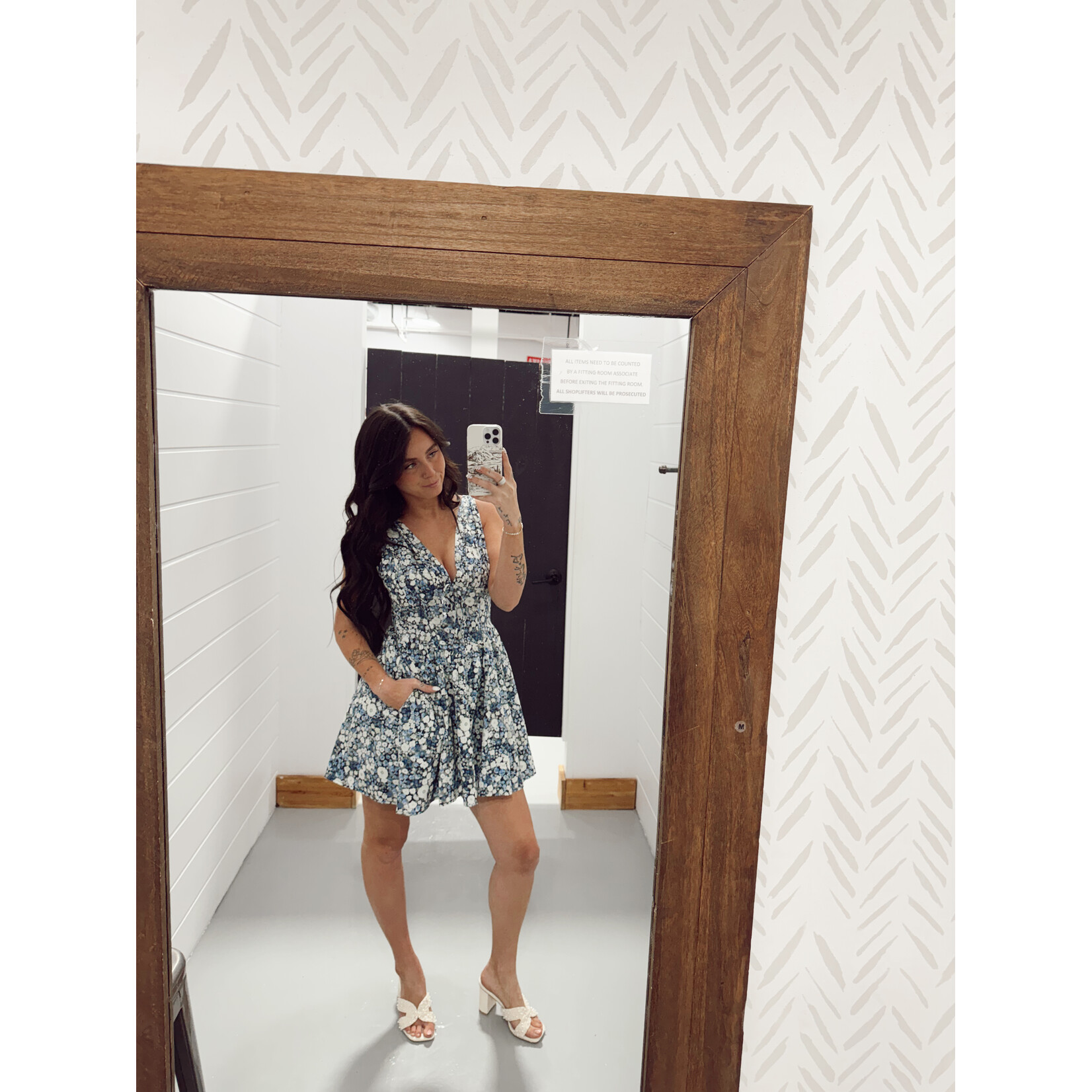 Field Daisies Plunging Corset Dress