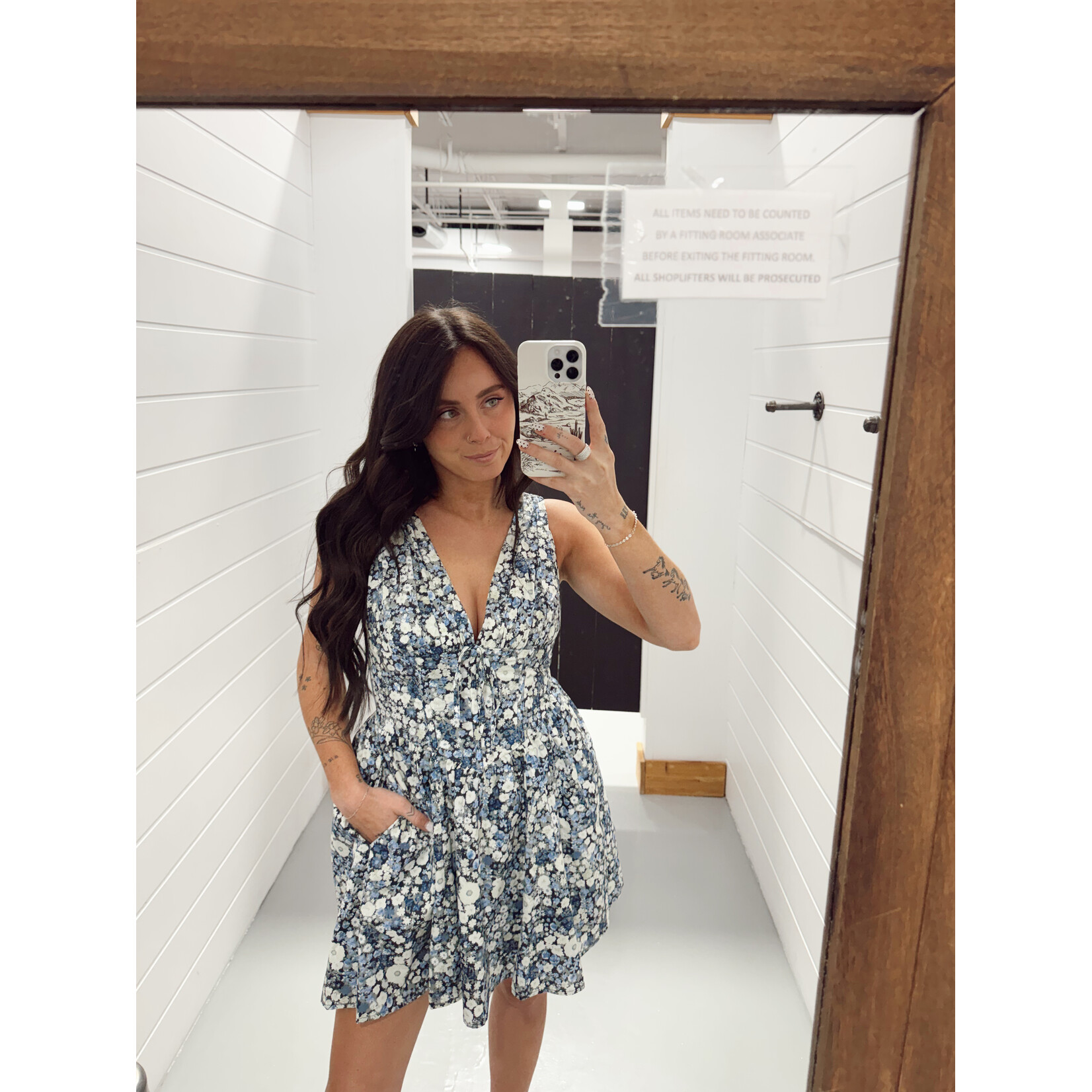 Field Daisies Plunging Corset Dress