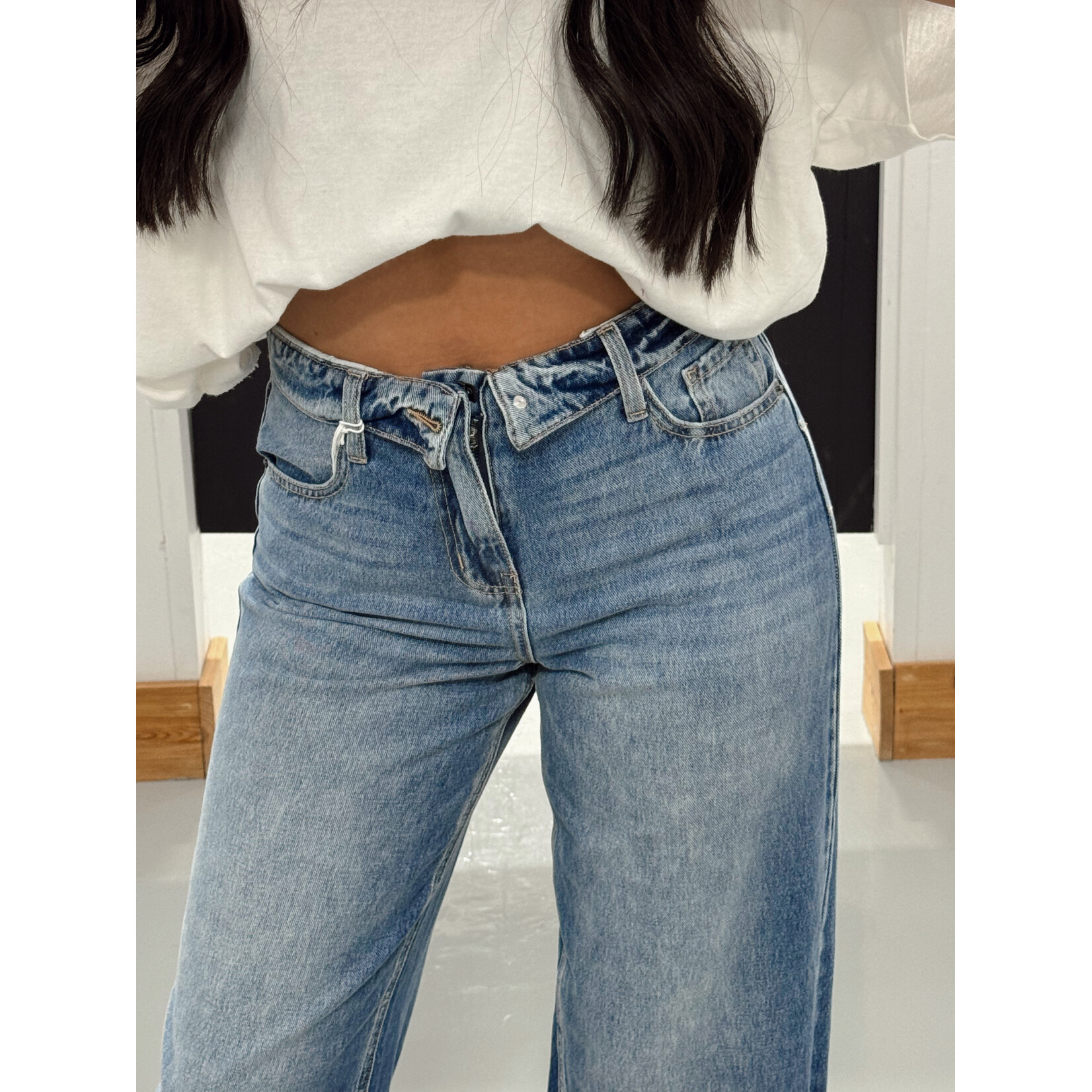 High Rise Wide Leg Folded Waistband