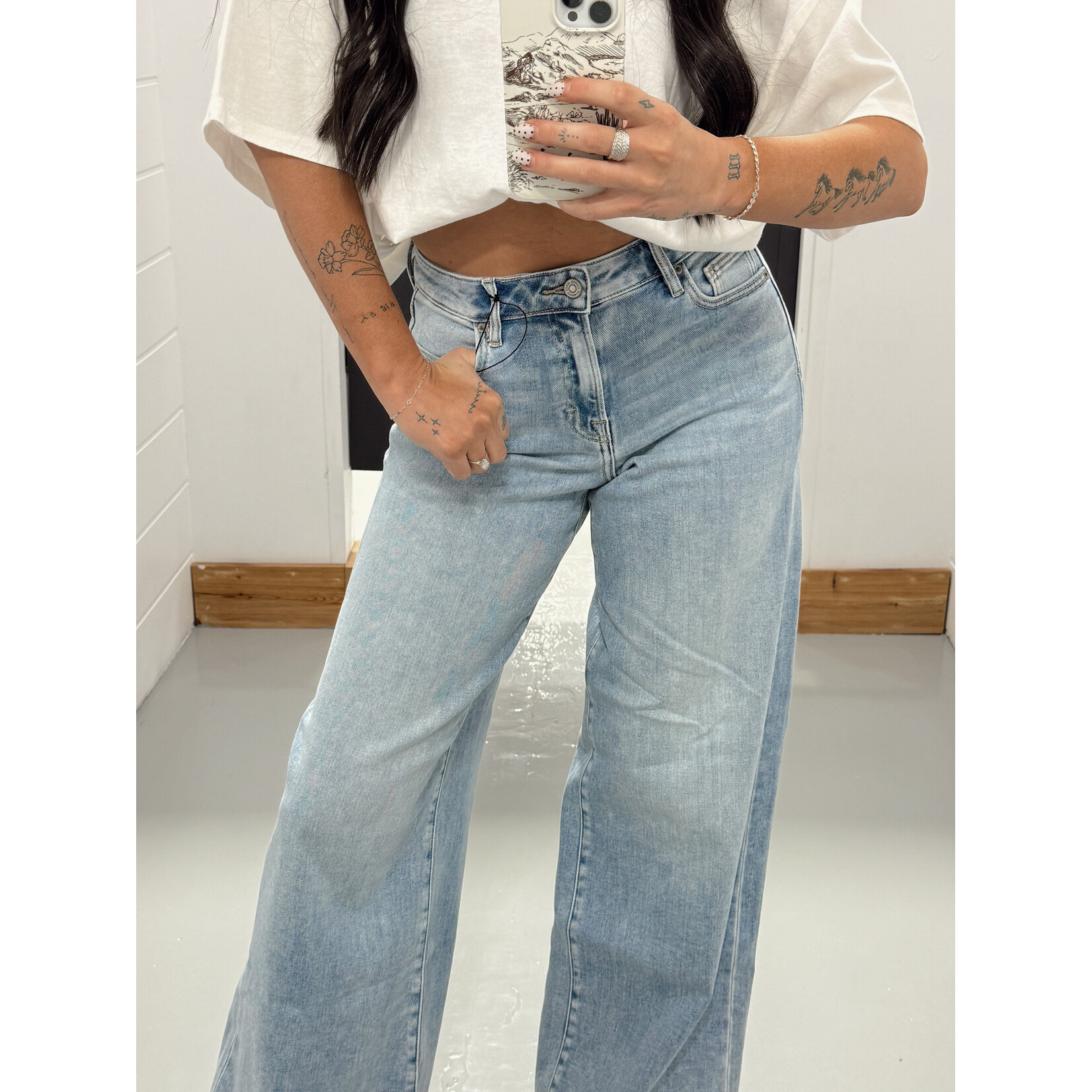 Hidden Brand Clean Stretch High Rise Wide Leg