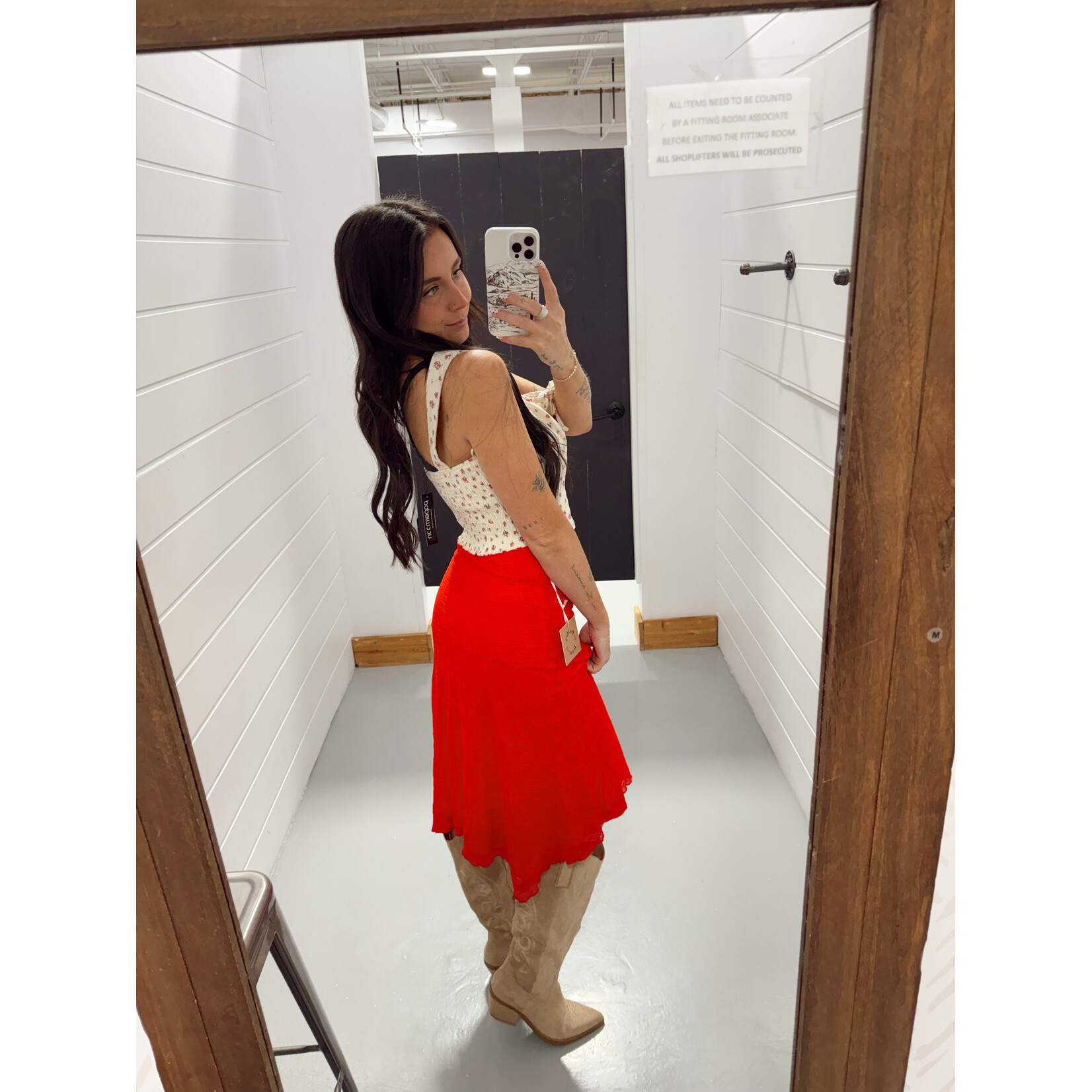 Mesh Lace Asymmetric Midi Skirt